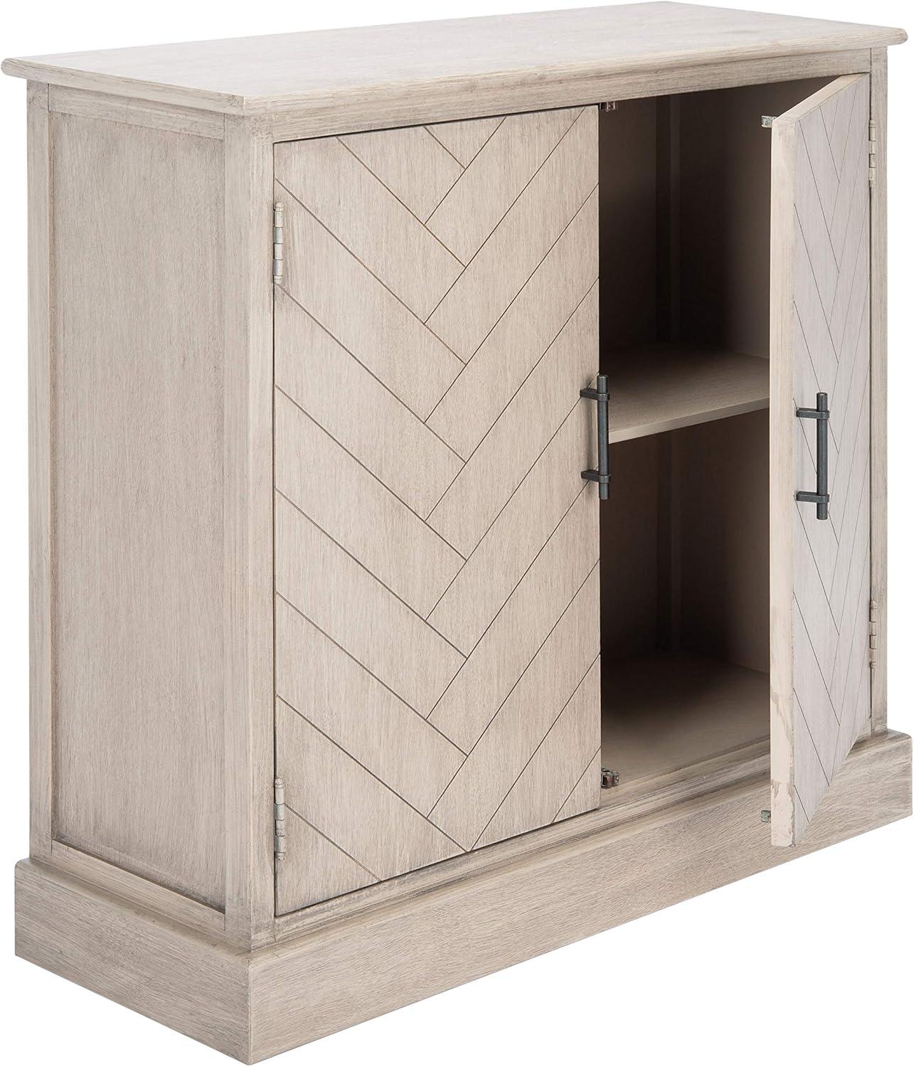 Peyton Greige Herringbone 2-Door Wooden Sideboard