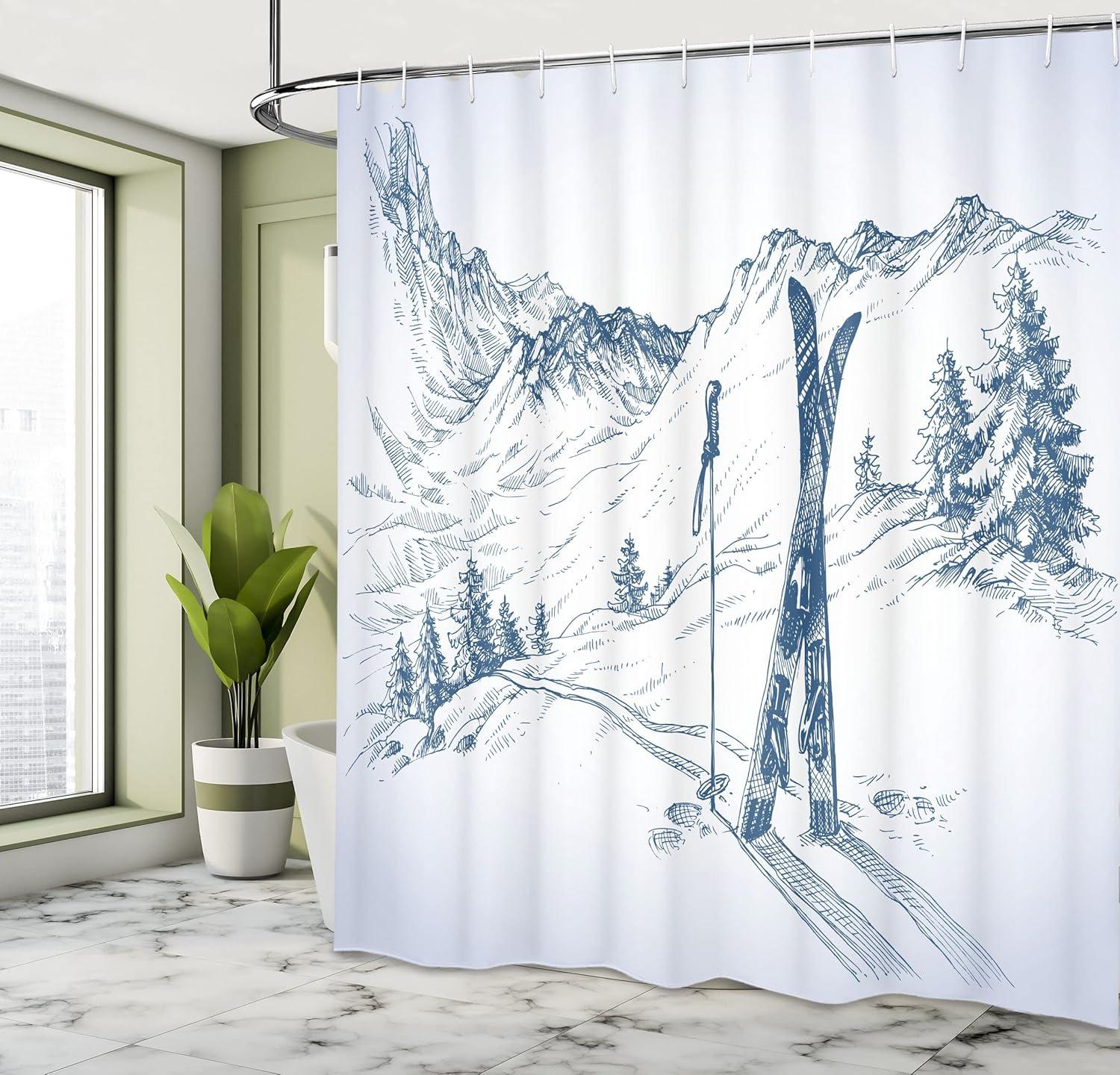 Shower Curtain with Hooks Included