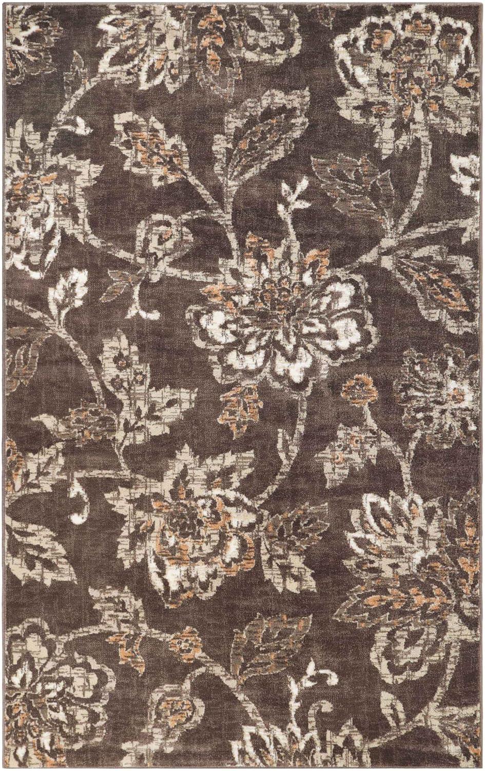 Superior Jacobean Floral Indoor Area Rug, 3' x 5', Taupe