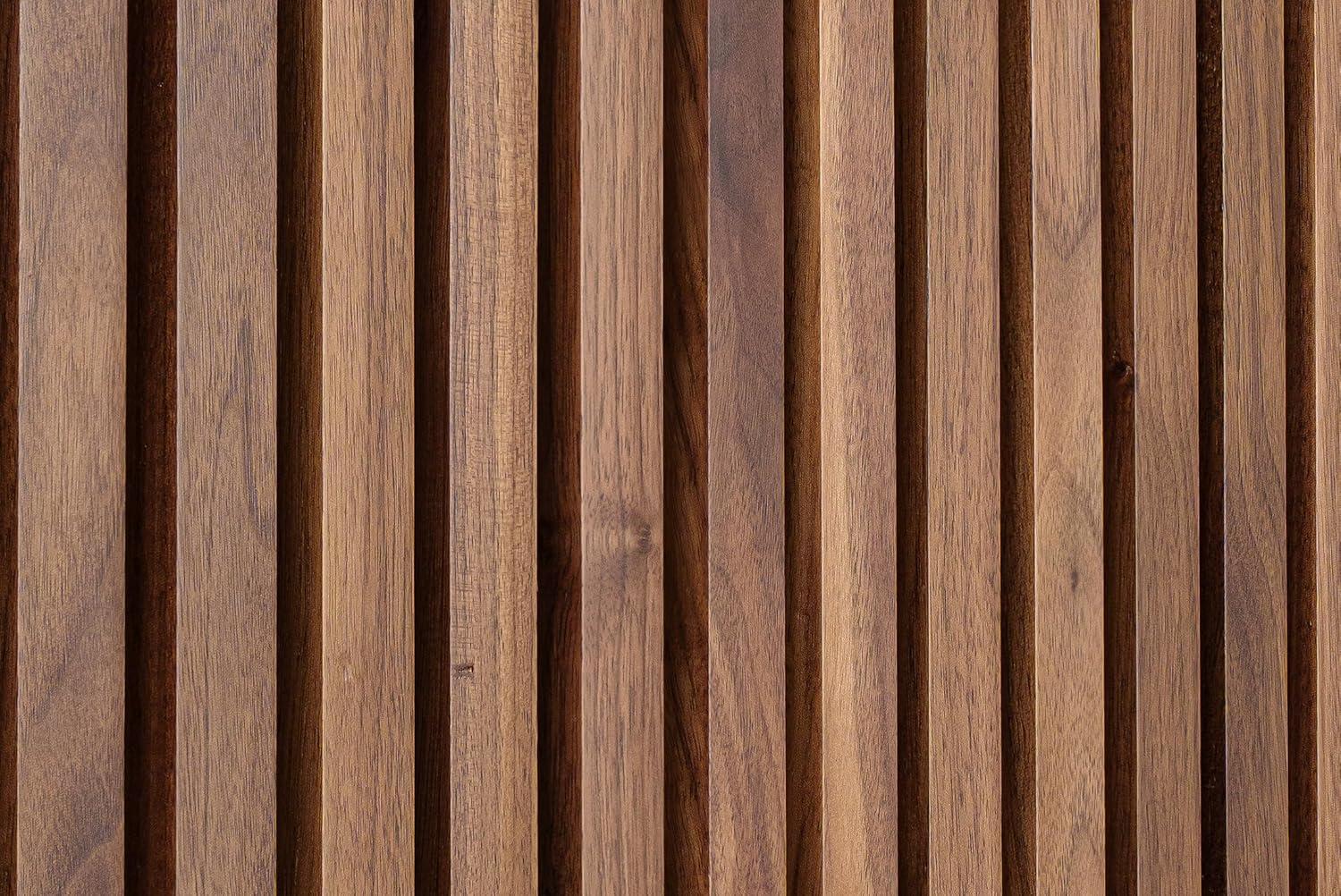 Walnut Solid Wood Acoustic Slat Wall Panels, Set of 2