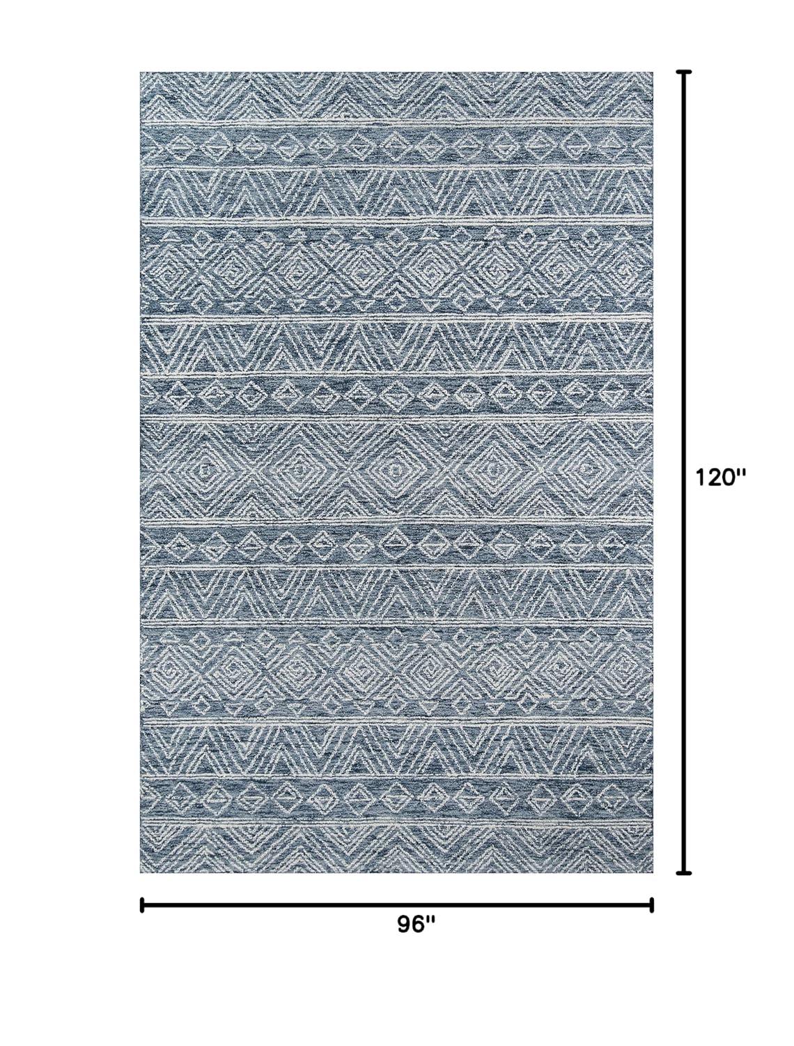 Union Rustic Adhley Hand-Hooked Wool Denim Area Rug