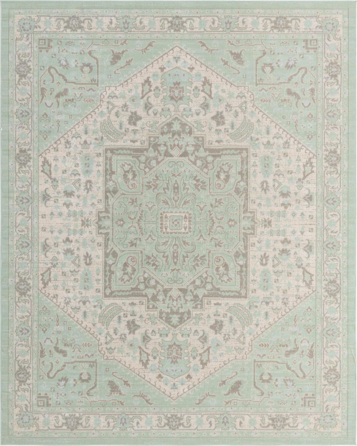 Unique Loom Whitney Collection Area Rug - Milano (8'  x 10' Rectangle Mint/Ivory)