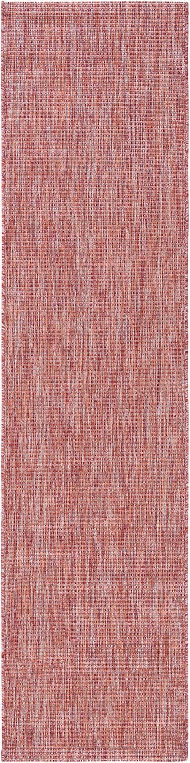 SAFAVIEH Courtyard Wayra Solid Indoor/Outdoor Runner Rug, Red/Red, 2'2" x 9'