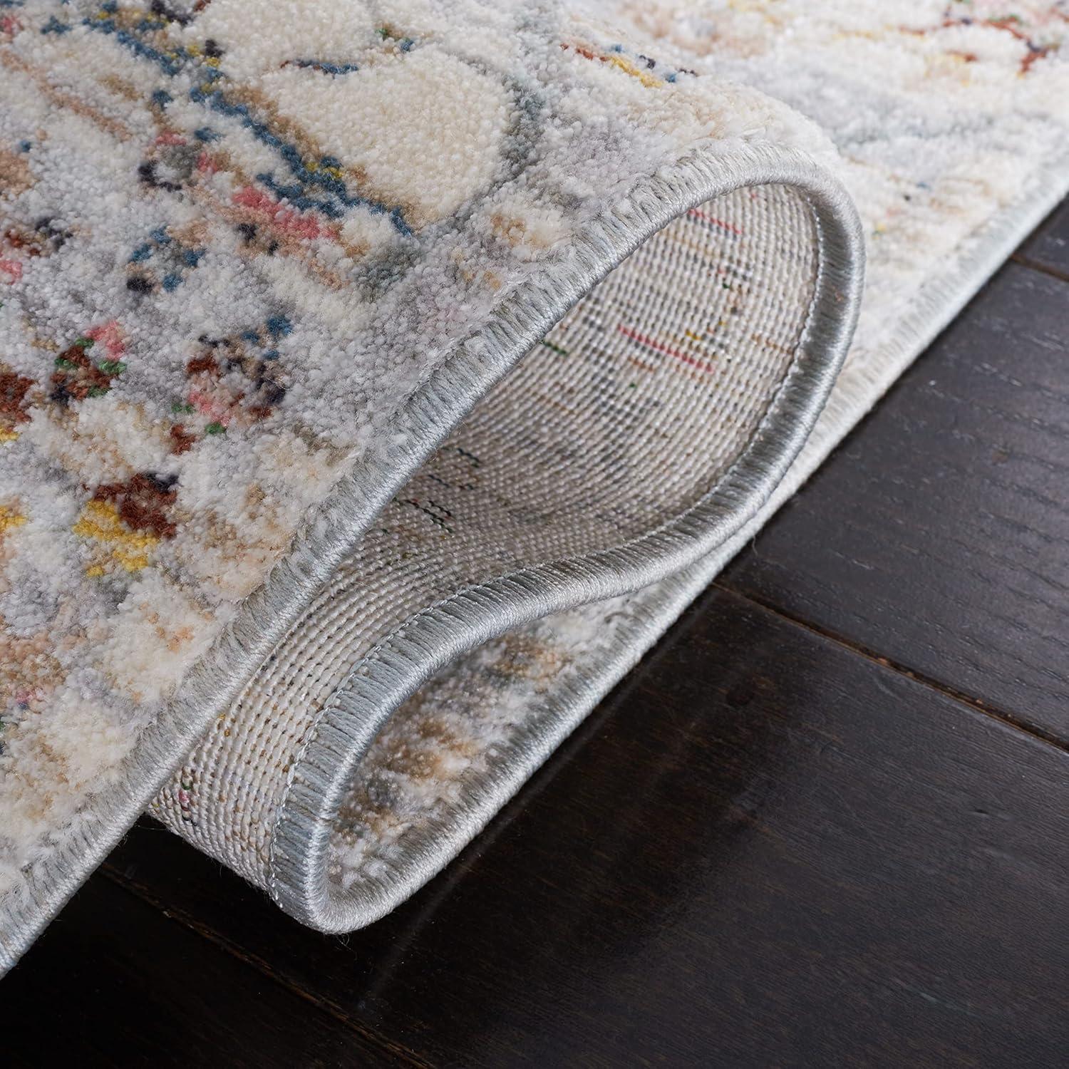 Princeton PRN911 Power Loomed Area Rug - Ivory/Blue - 6'7"x6'7" - Safavieh.