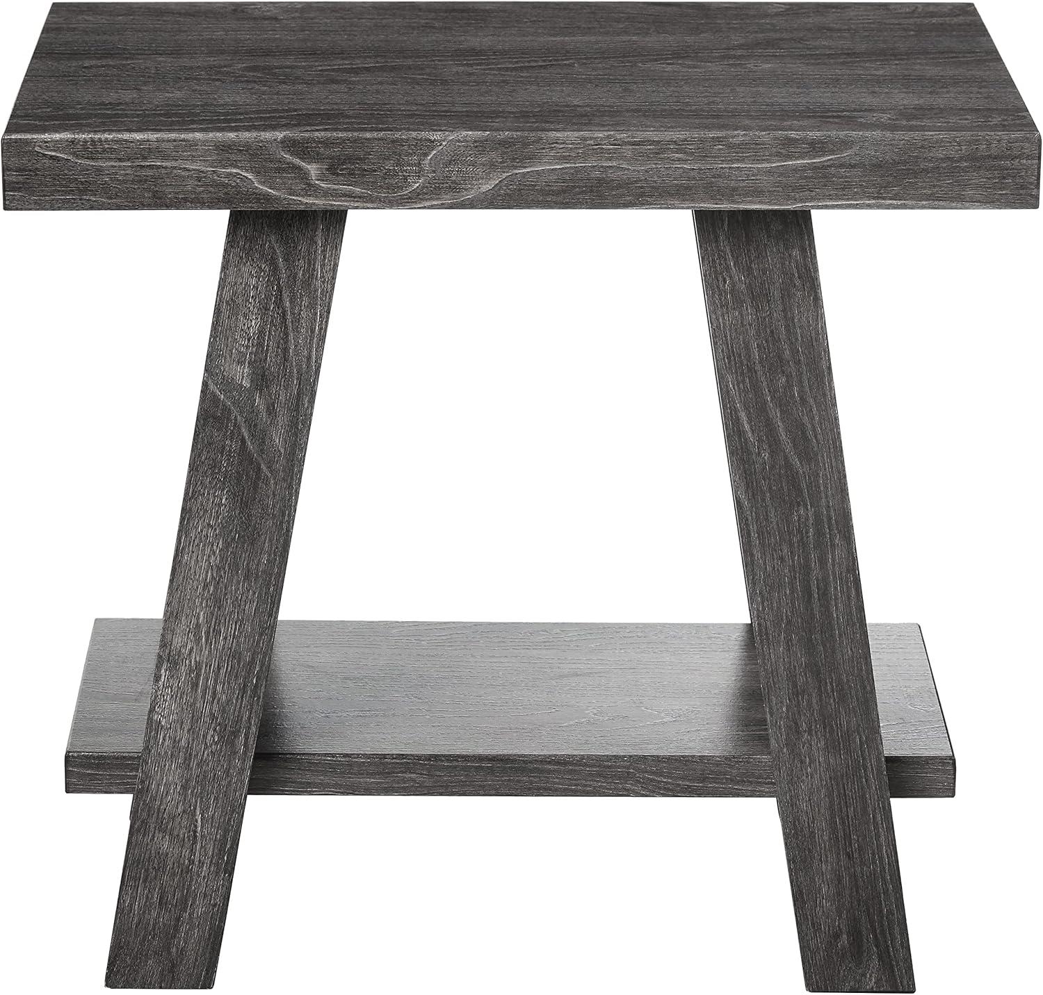 Athens Contemporary Wood Shelf Side Table