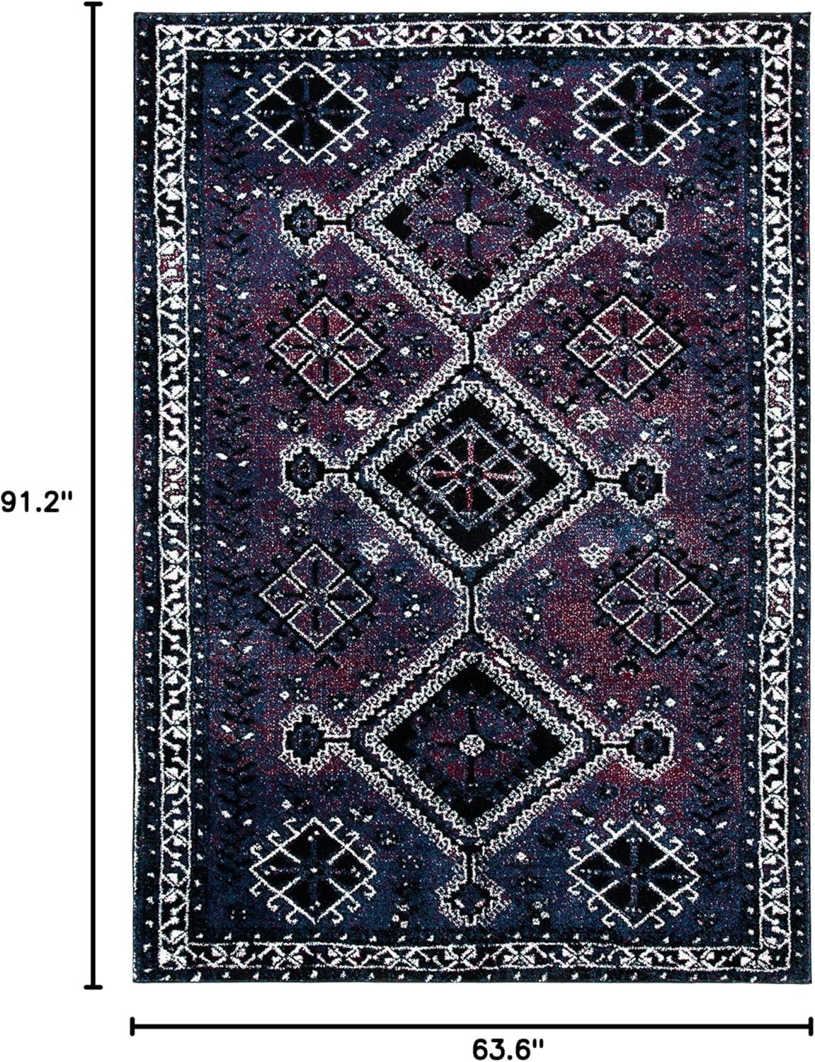 SAFAVIEH Vintage Hamadan Blathnaid Oriental Area Rug, Purple/Black, 5'3" x 7'6"