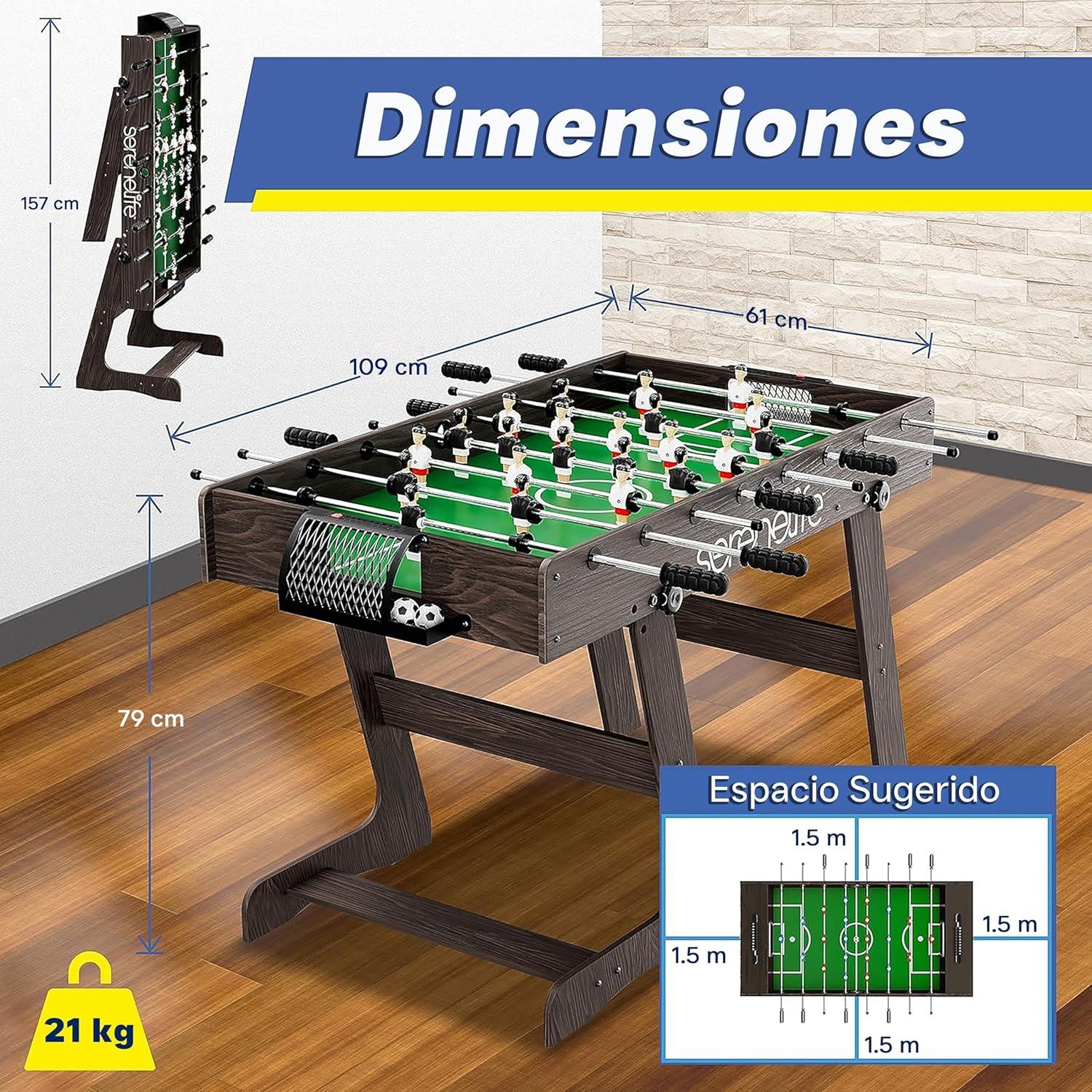 SereneLife 48" Foldable Black and Green Foosball Table