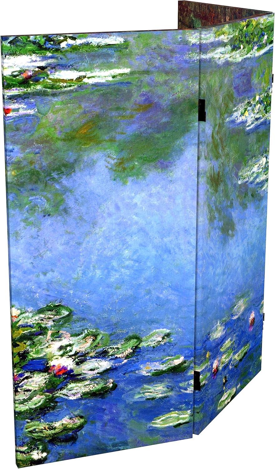 Monet Garden Multicolor Canvas Folding Screen