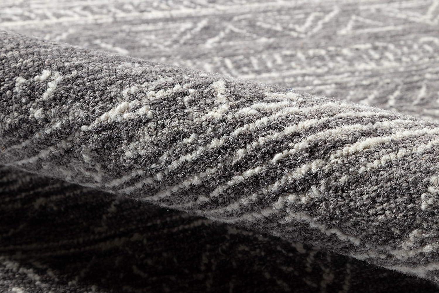 8'x10' Mallorca Paityn Area Rug Gray - Momeni: Wool, Geometric, Modern, Handmade, Low Pile, Indoor Use