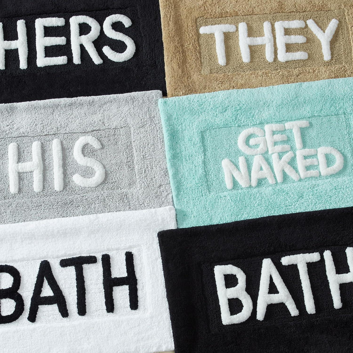 White Cotton His & Hers Bath Rug Set