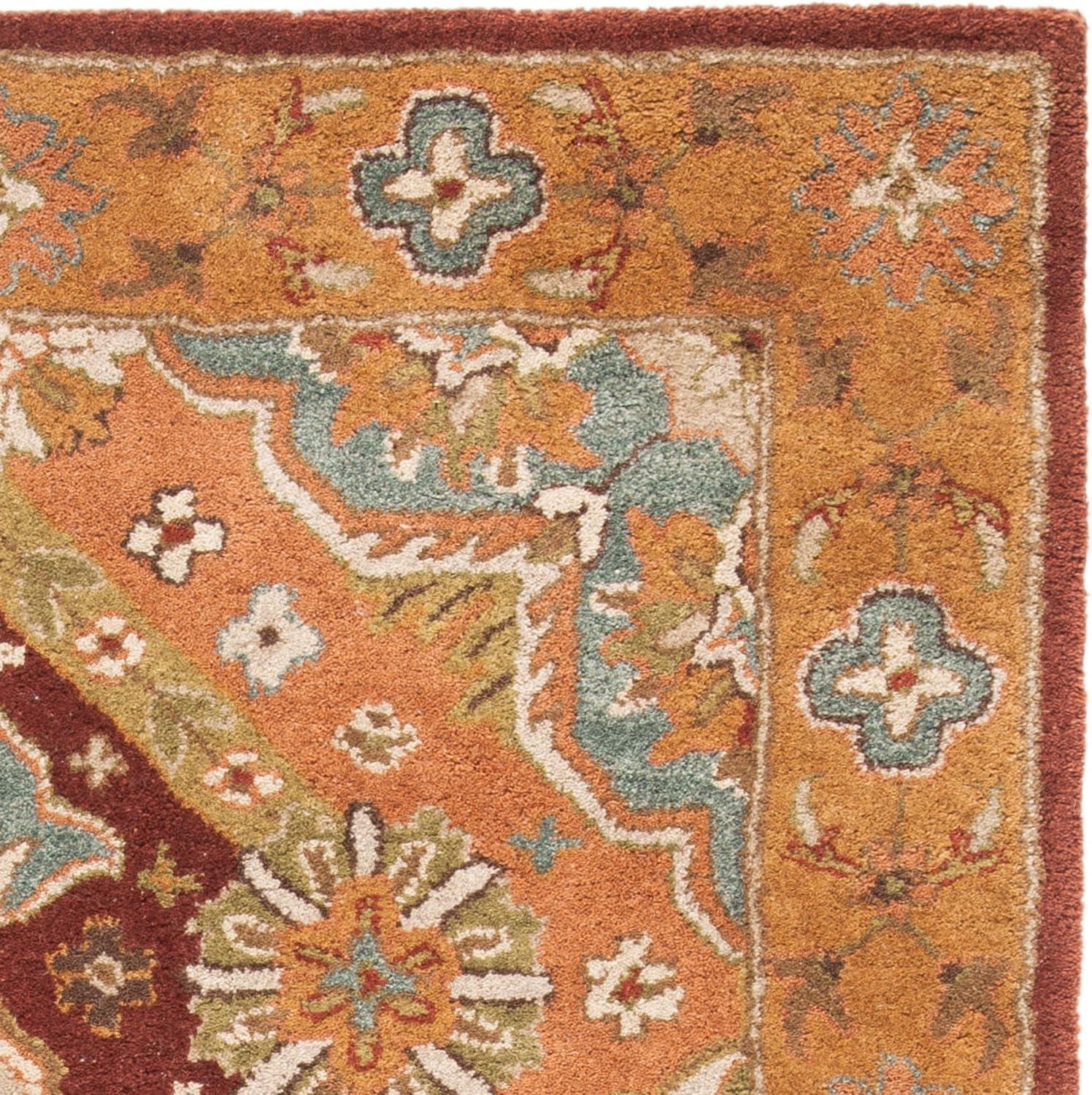 SAFAVIEH Heritage Cearra Bordered Area Rug, Rust, 6' x 9'