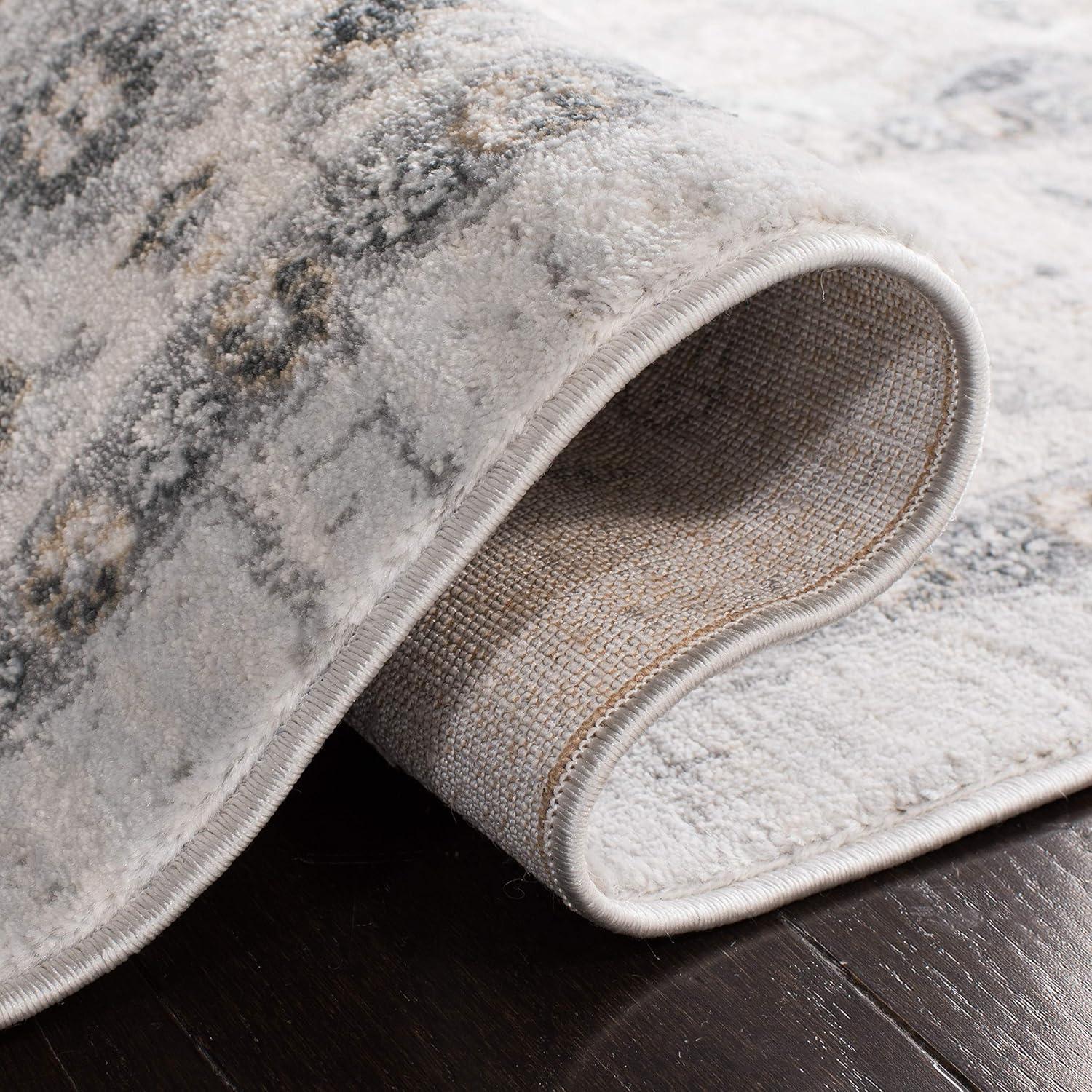 Isabella ISA936 Power Loomed Area Rug - Light Grey/Grey - 4'x6' - Safavieh.