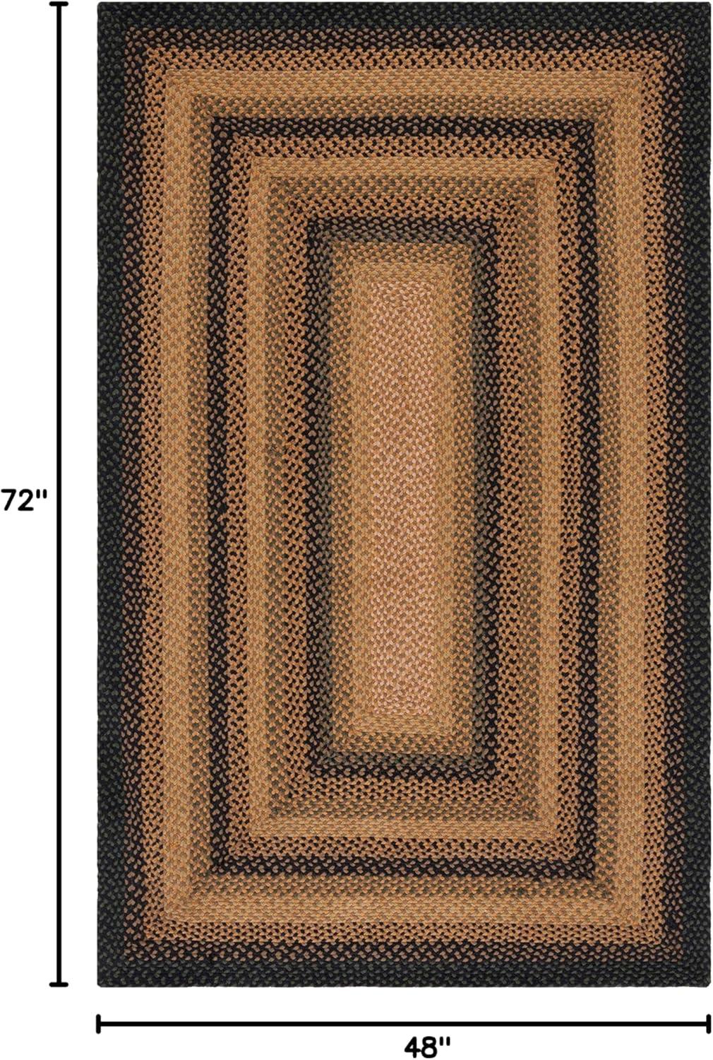 Braided BRD651 Flat Weave Indoor Area Rug - Gold/Sage - 4'x6' - Safavieh