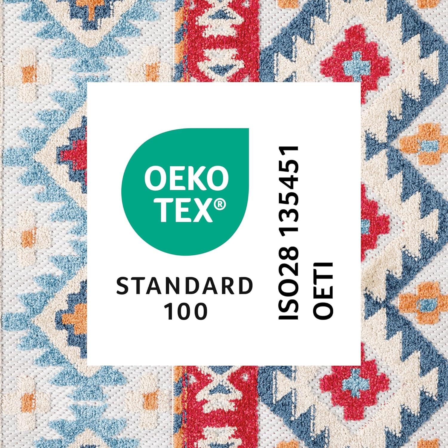 TOWN & COUNTRY EVERYDAY Dahlia Southwestern Stripe Outdoor Rug Red/Multi