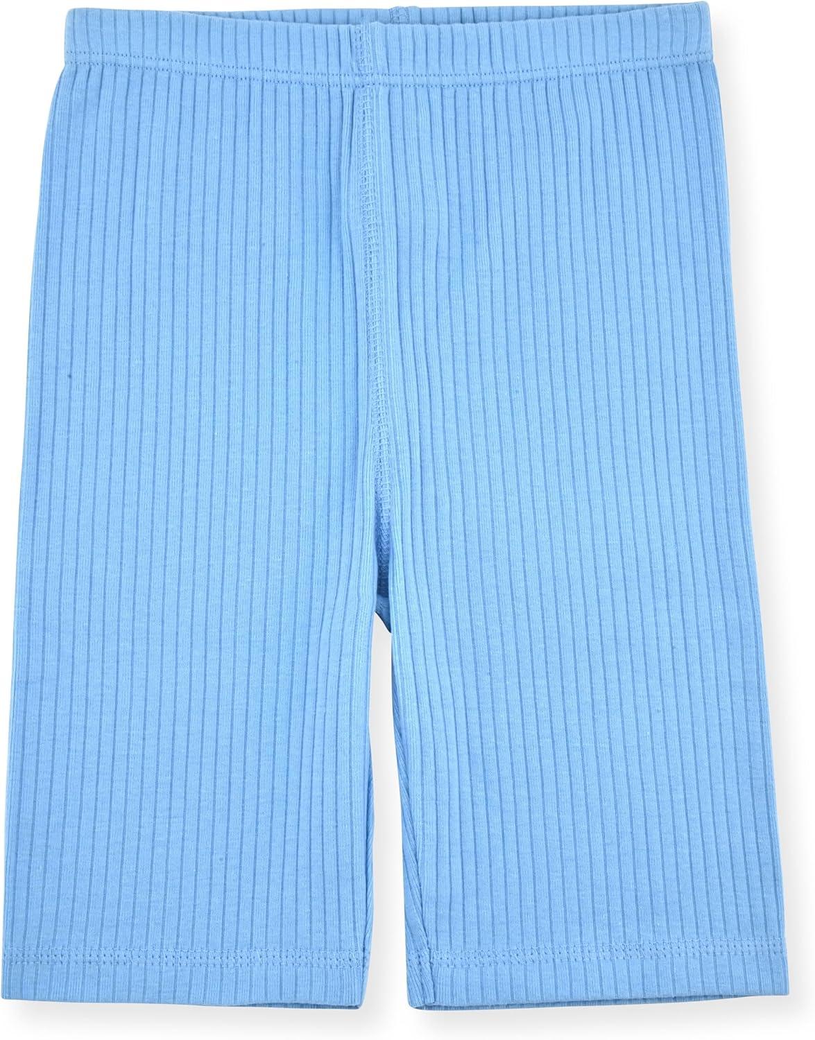 Sleep On It 100% Organic Cotton Rib Knit Snug-Fit 6-Piece Pajama Sets for Boys & Girls, Green & Light Blue Size 5