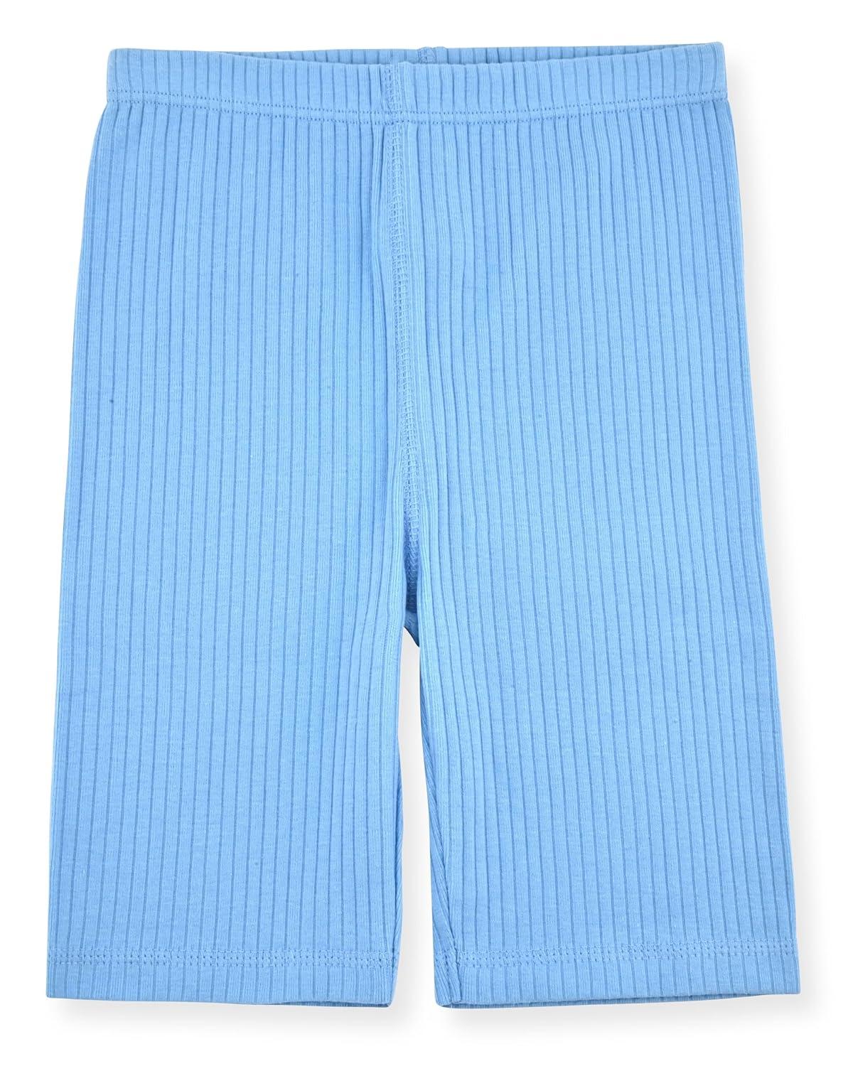 Sleep On It 100% Organic Cotton Rib Knit Snug-Fit 6-Piece Pajama Sets for Boys & Girls, Green & Light Blue Size 5