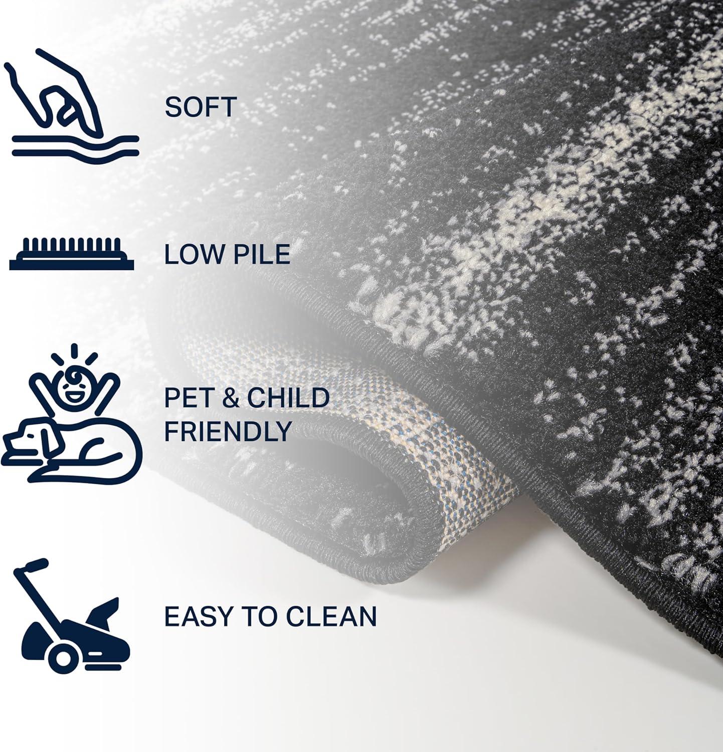 JONATHAN Y Williamsburg Minimalist Stripe Black/Cream 5 ft. x 8 ft. Area Rug