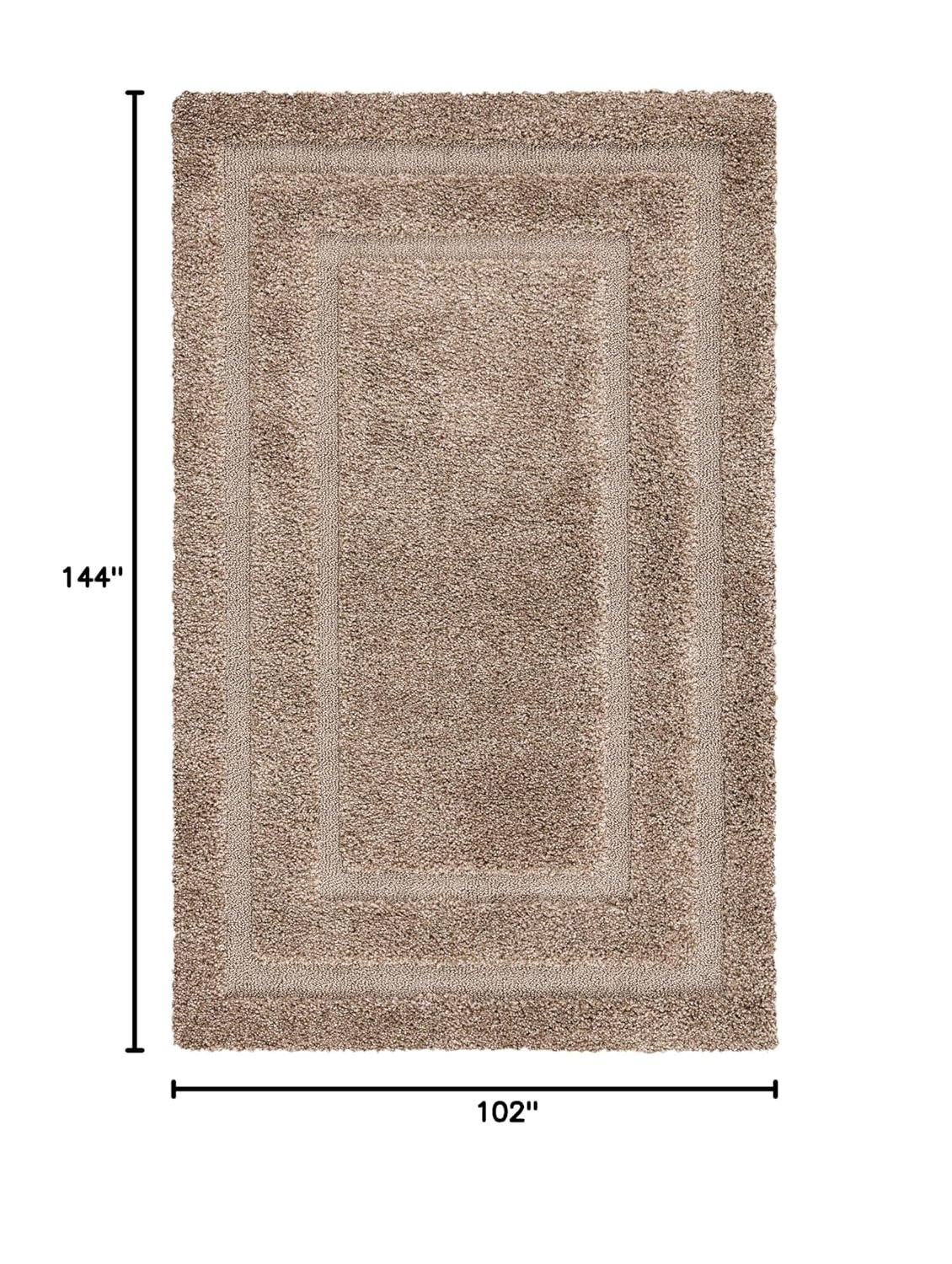 SAFAVIEH Florida Mason Bordered Shag Area Rug, Beige, 8'6" x 12'