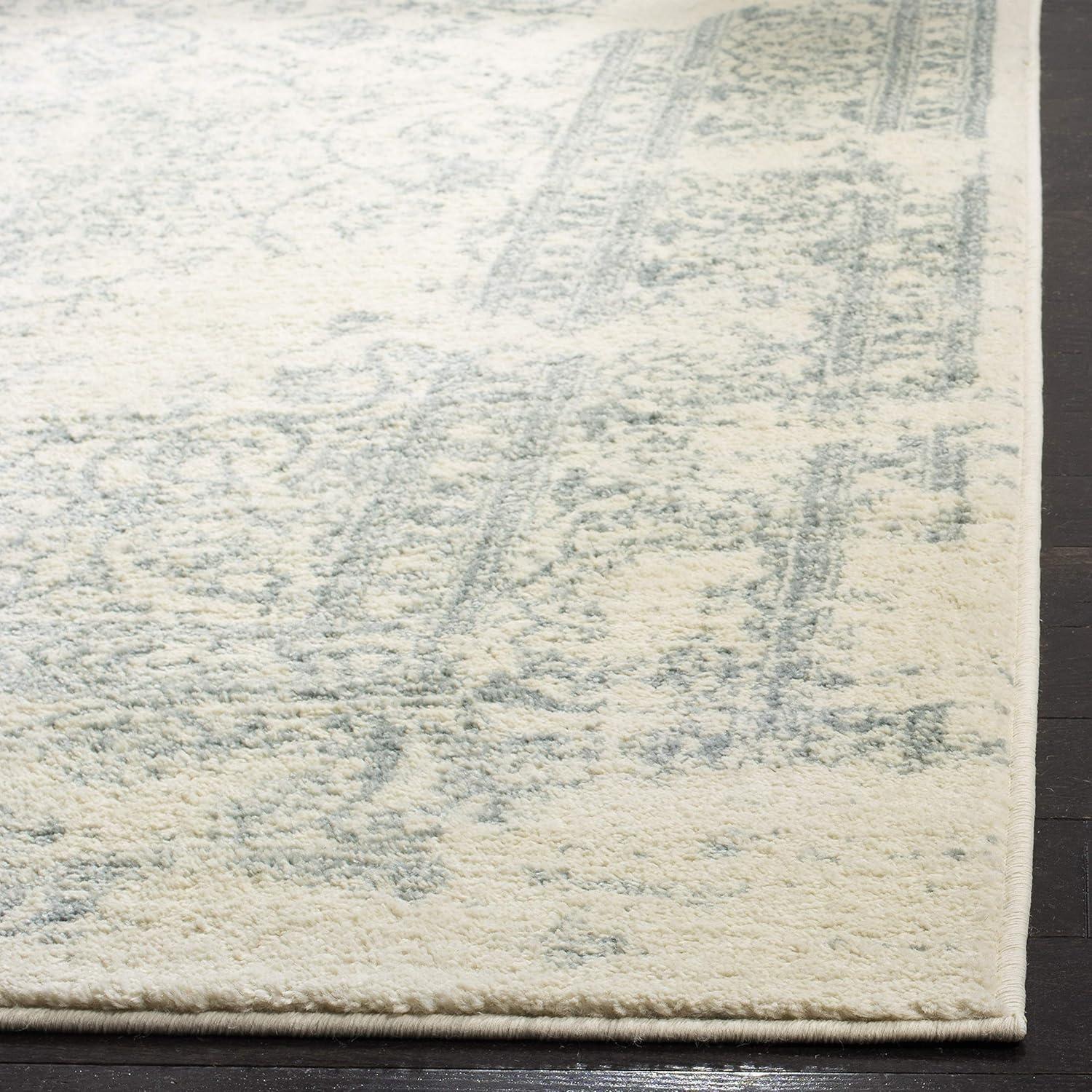 Ivory Slate 30" Square Synthetic Oriental Accent Rug