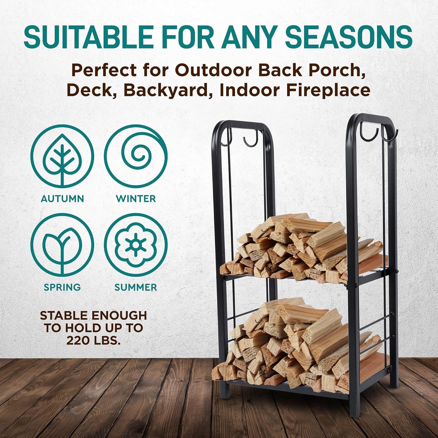 SereneLife Firewood Rack Holder