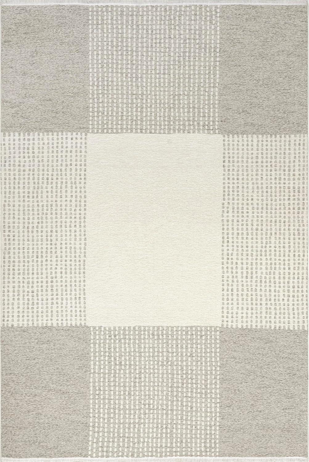 Nuloom Kirby Plaid Pet Friendly Premium Reversible Machine Washable Area Rug, 3' 3" x 5', Cream