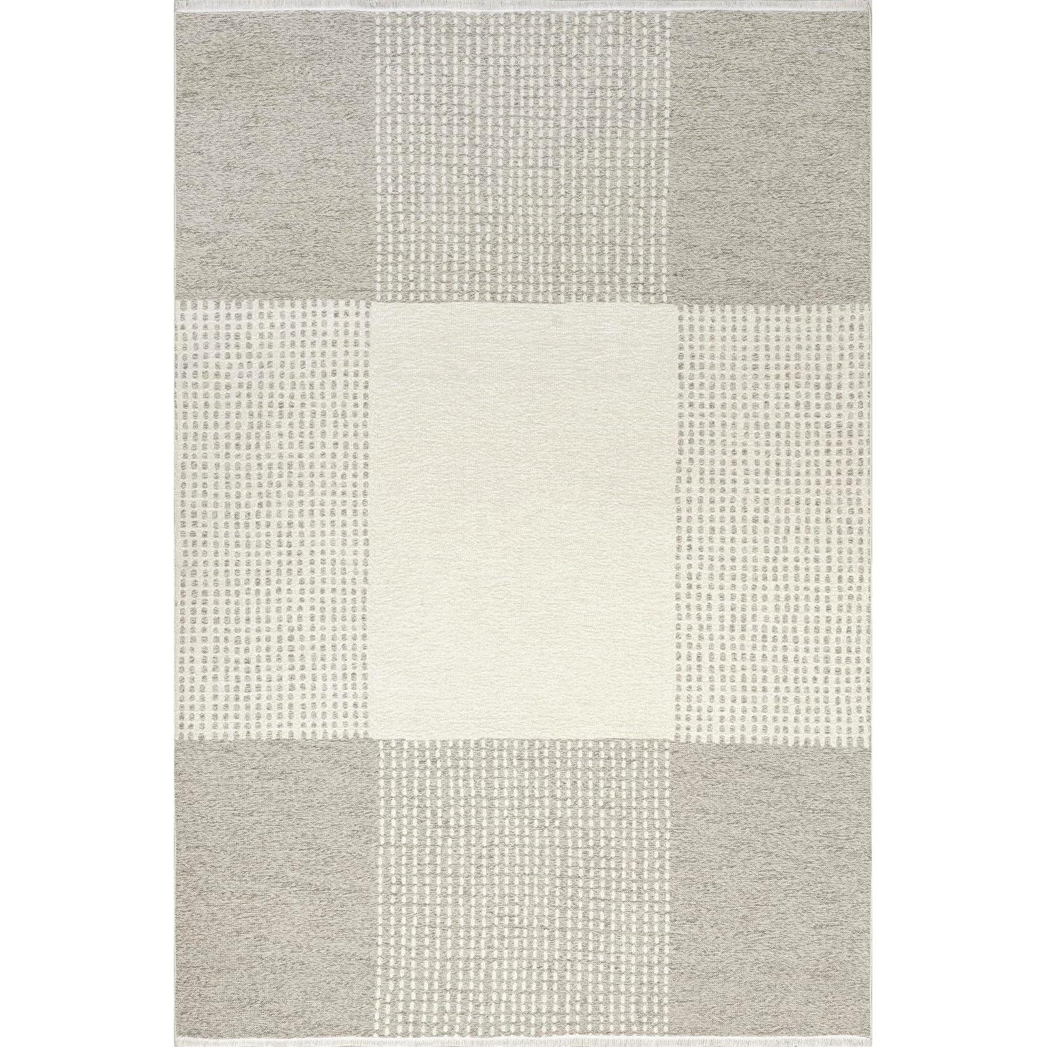 Nuloom Kirby Plaid Pet Friendly Premium Reversible Machine Washable Area Rug, 7' 10" x 10', Cream