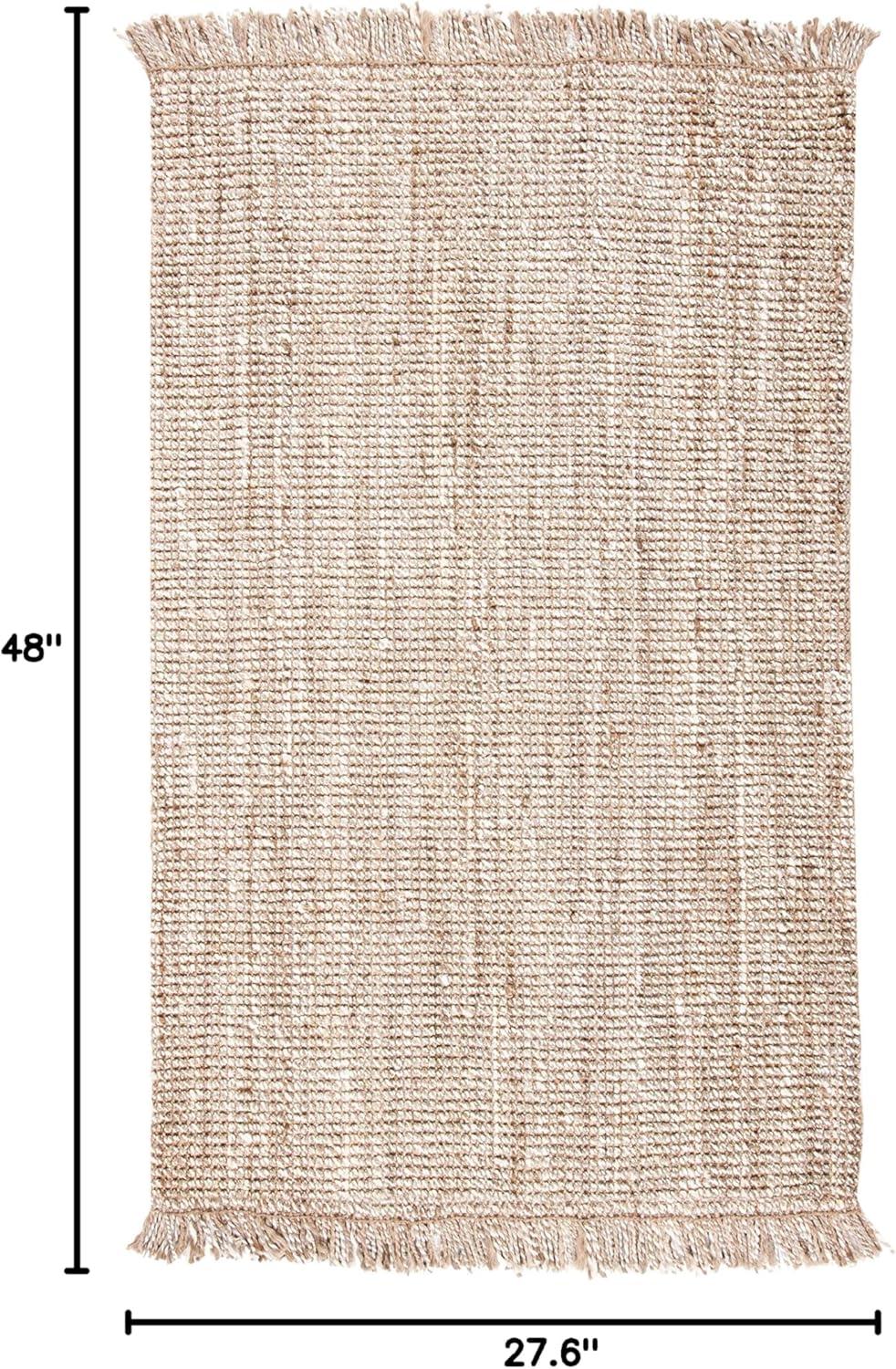 SAFAVIEH Natural Fiber Dustin Abstract Area Rug, Grey/Beige, 2'3" x 4'