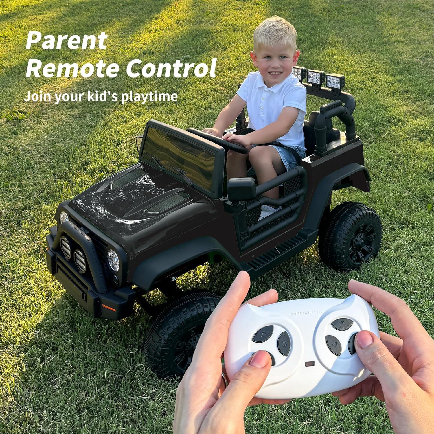 Outfunny Electric Police Car for Kids, 12 Volt Kids Ride on Toy Car with Remote Control, Bluetooth, Megaphone