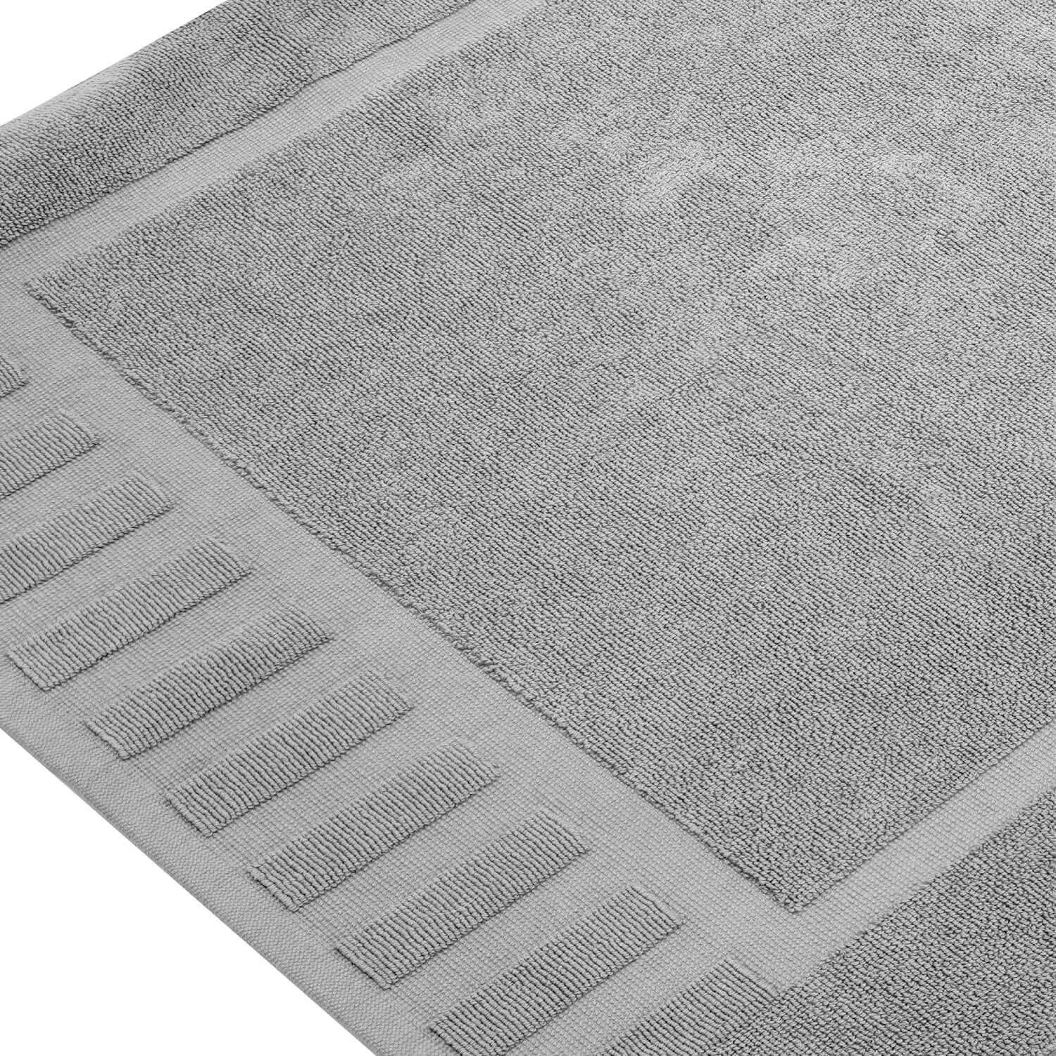 White Classic Cotton Bath Mat Floor Towel [Not a Rug] 2-Pack - 22x34"  Light-Grey