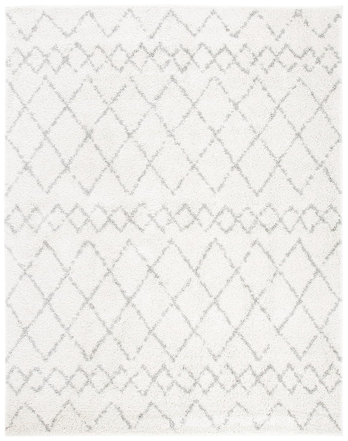 Berber Shag BER165 Power Loomed Indoor Area Rug - Cream/Light Grey - 8'x10' - Safavieh