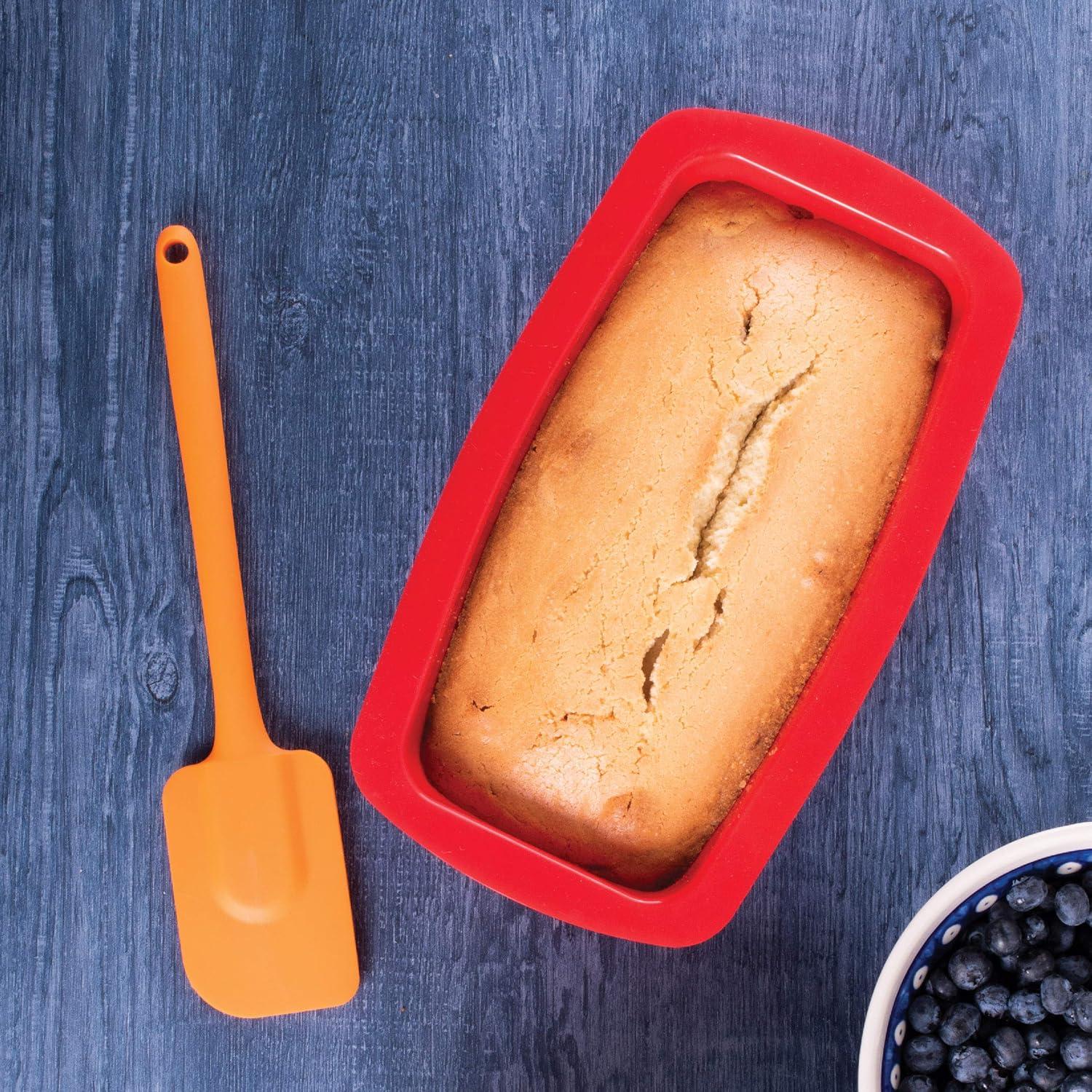 Red Non-Stick Silicone Loaf Bread Pan, 10-inch