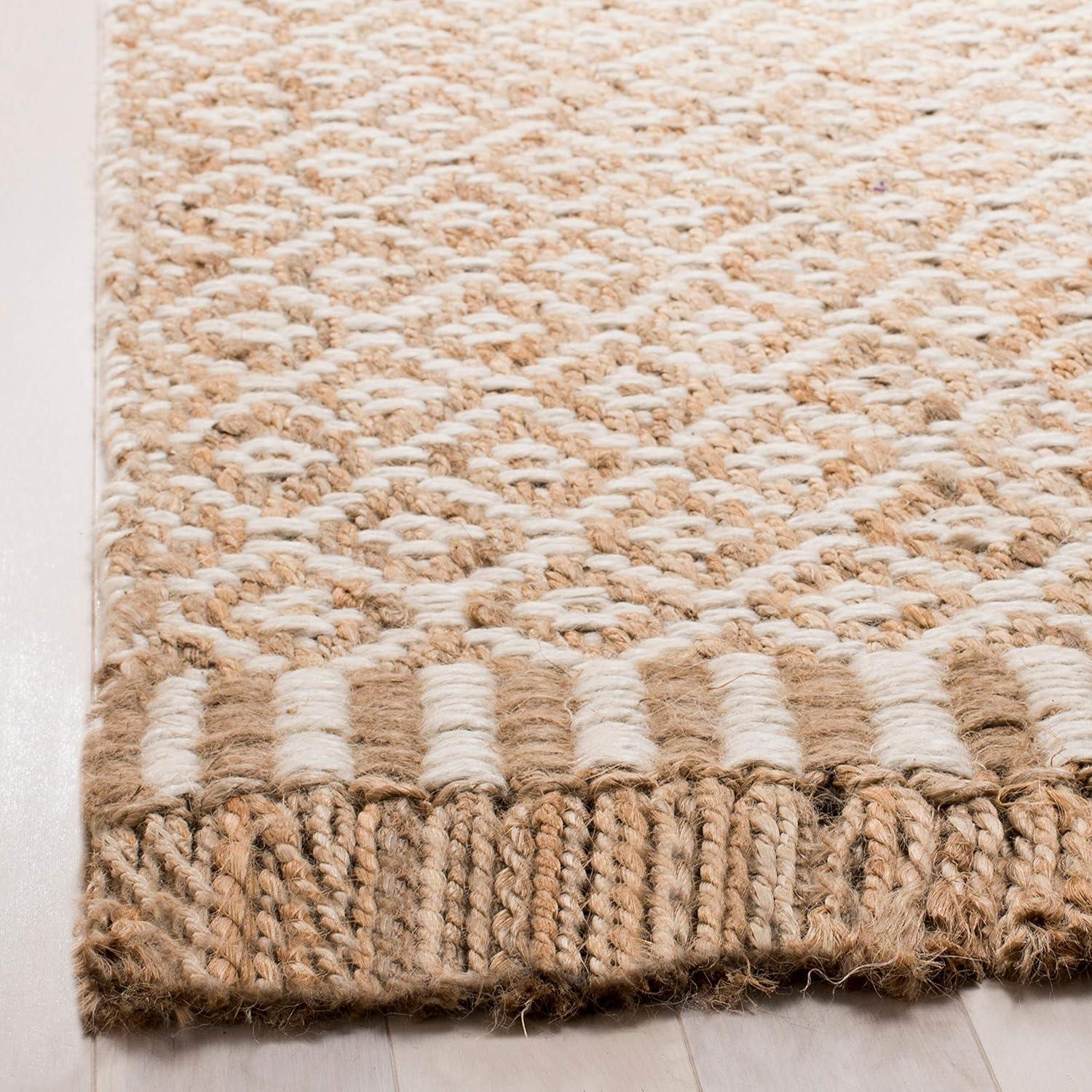 Nicholson Geometric Handmade Flatweave Jute/Sisal Natural/Ivory Area Rug