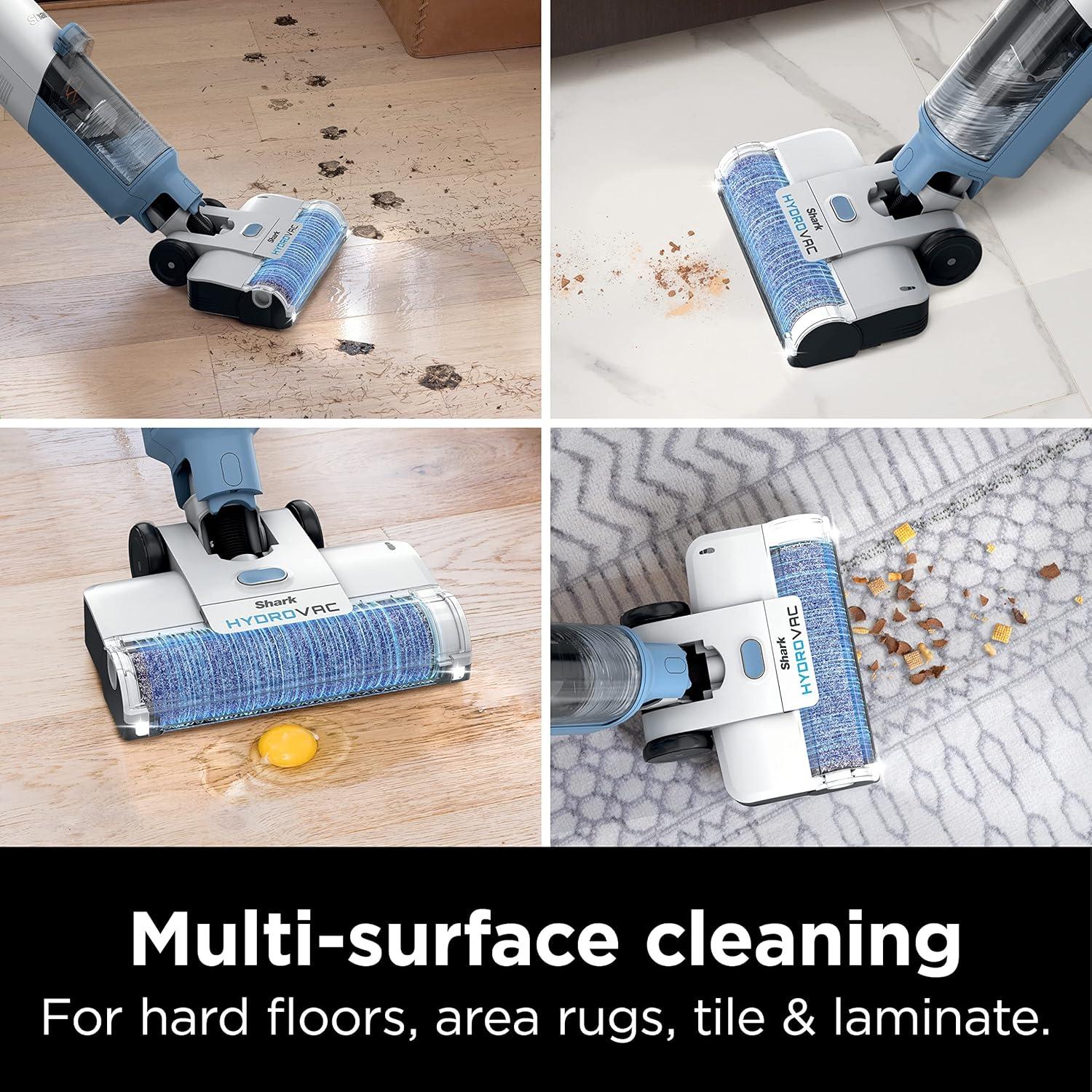 Blue Cordless Stick Vacuum with Self-Cleaning System