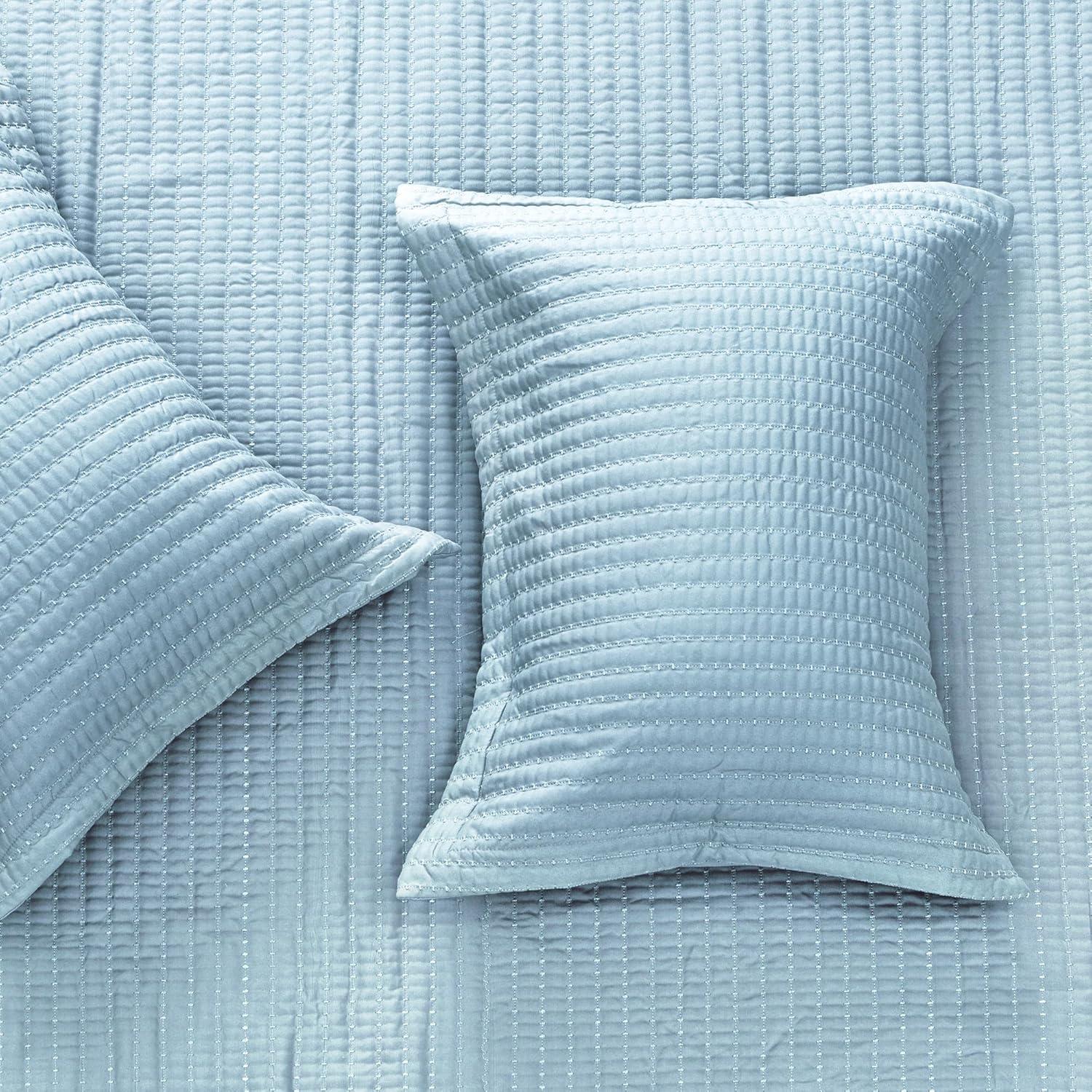 FreshFolds Modern & Contemporary Stripe Stitched Quilt Set with Shams