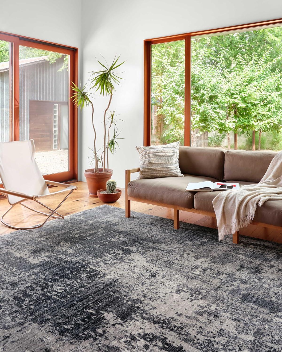 SAM-06 Charcoal, Silver 2-7" x 10-0" Size Rug