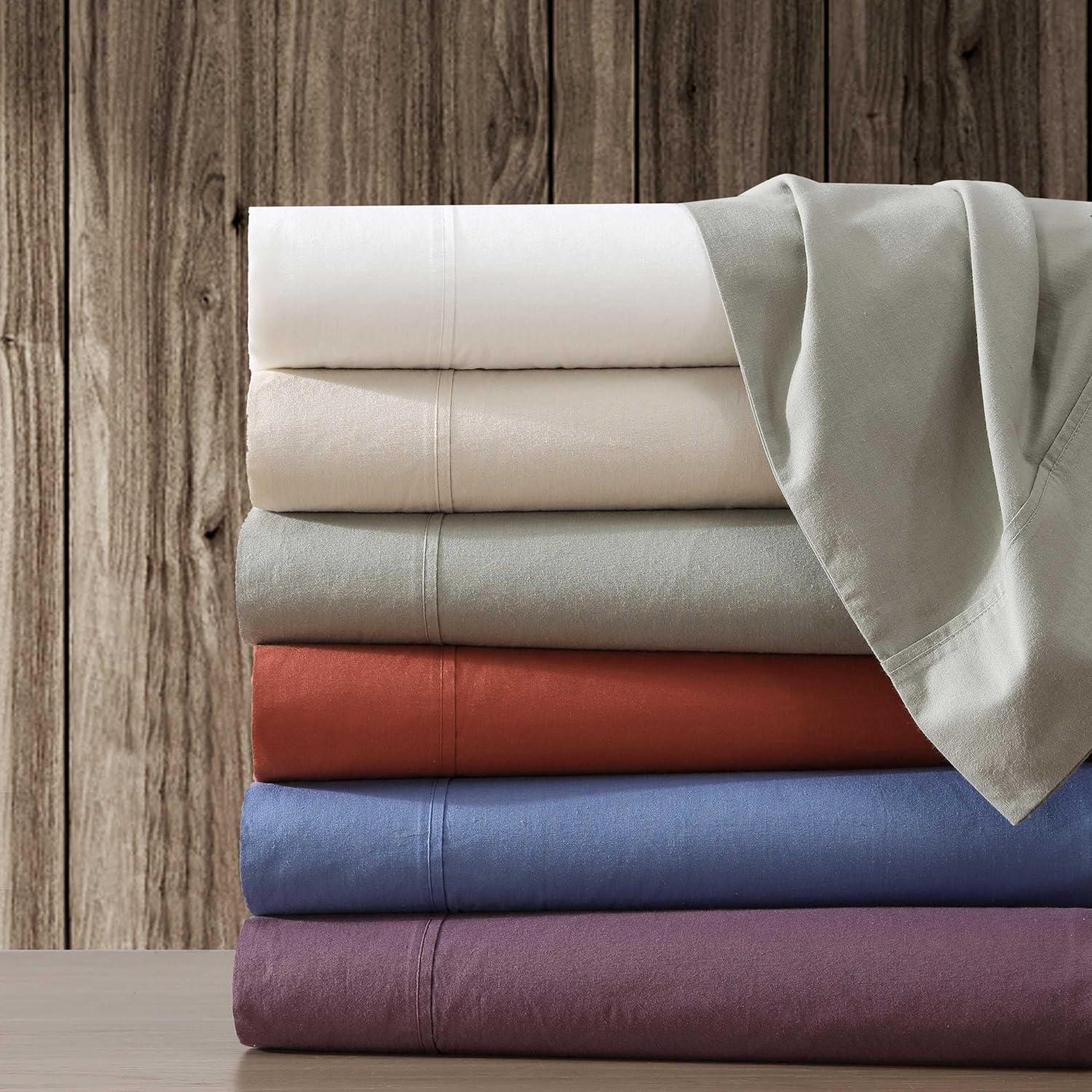 Eddie Bauer Solid Brushed Percale Cotton Sheet Set