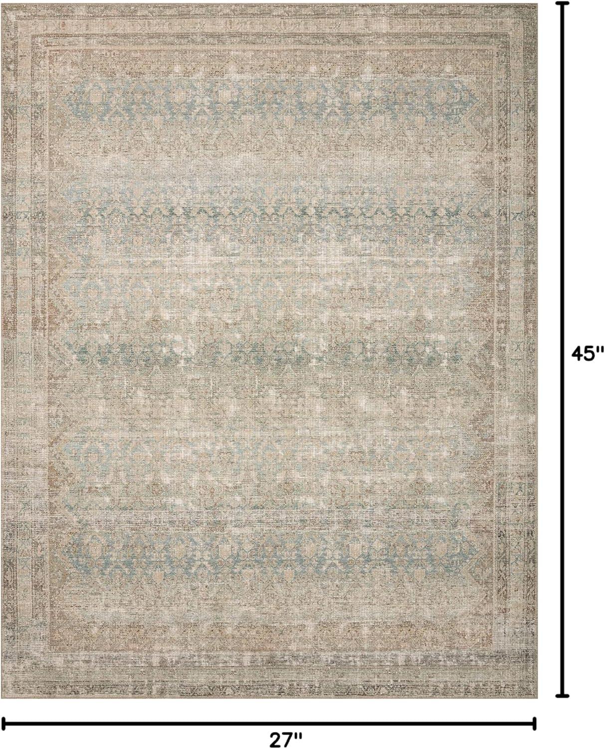 Jade and Natural Rectangular Synthetic Accent Rug 2'-3" x 3'-9"