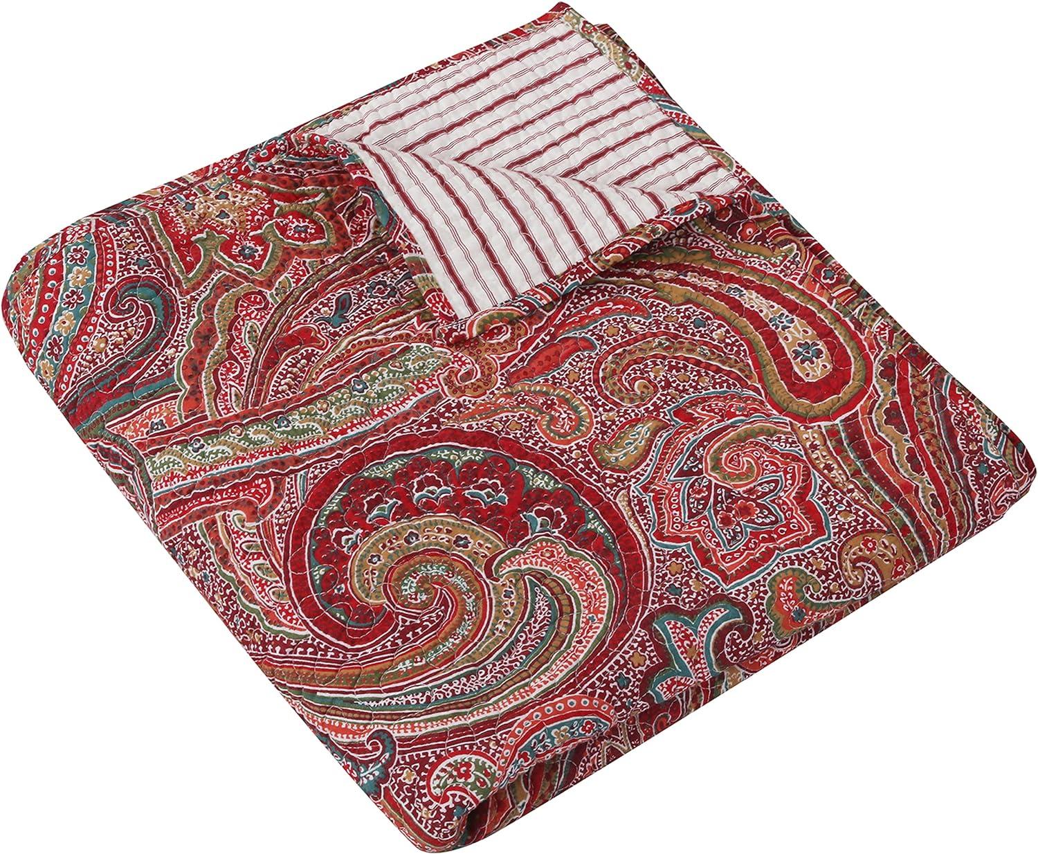 Spruce Red Quilted Throw - Levtex Home