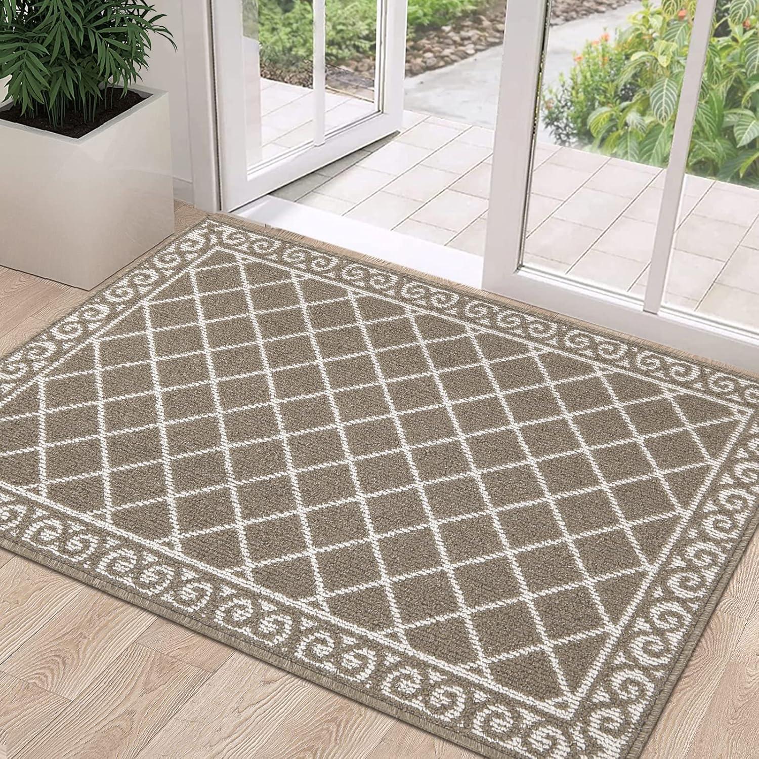 HEBE Indoor Door Mat 32"x48" Non Slip Front Door Welcome Mats Washable Shoe Mats Dirt Trapper for Entryway Low Profile Kitchen Carpet for Entrance Hallways Entrance Mat for Dogs