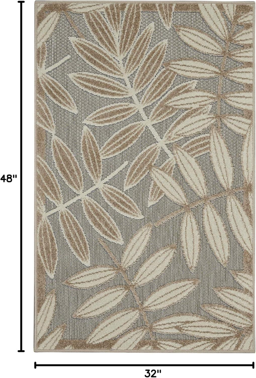 Nourison Aloha Indoor/Outdoor Natural 2'8" x 4' Area Rug, (3x4)