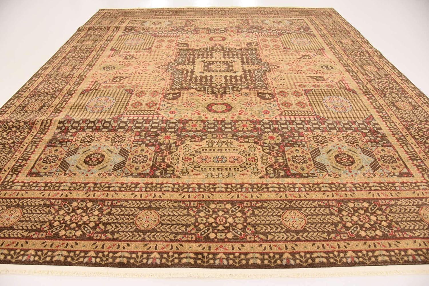 Unique Loom Palace Collection Area Rug (10'Square, Brown/ Light Blue)