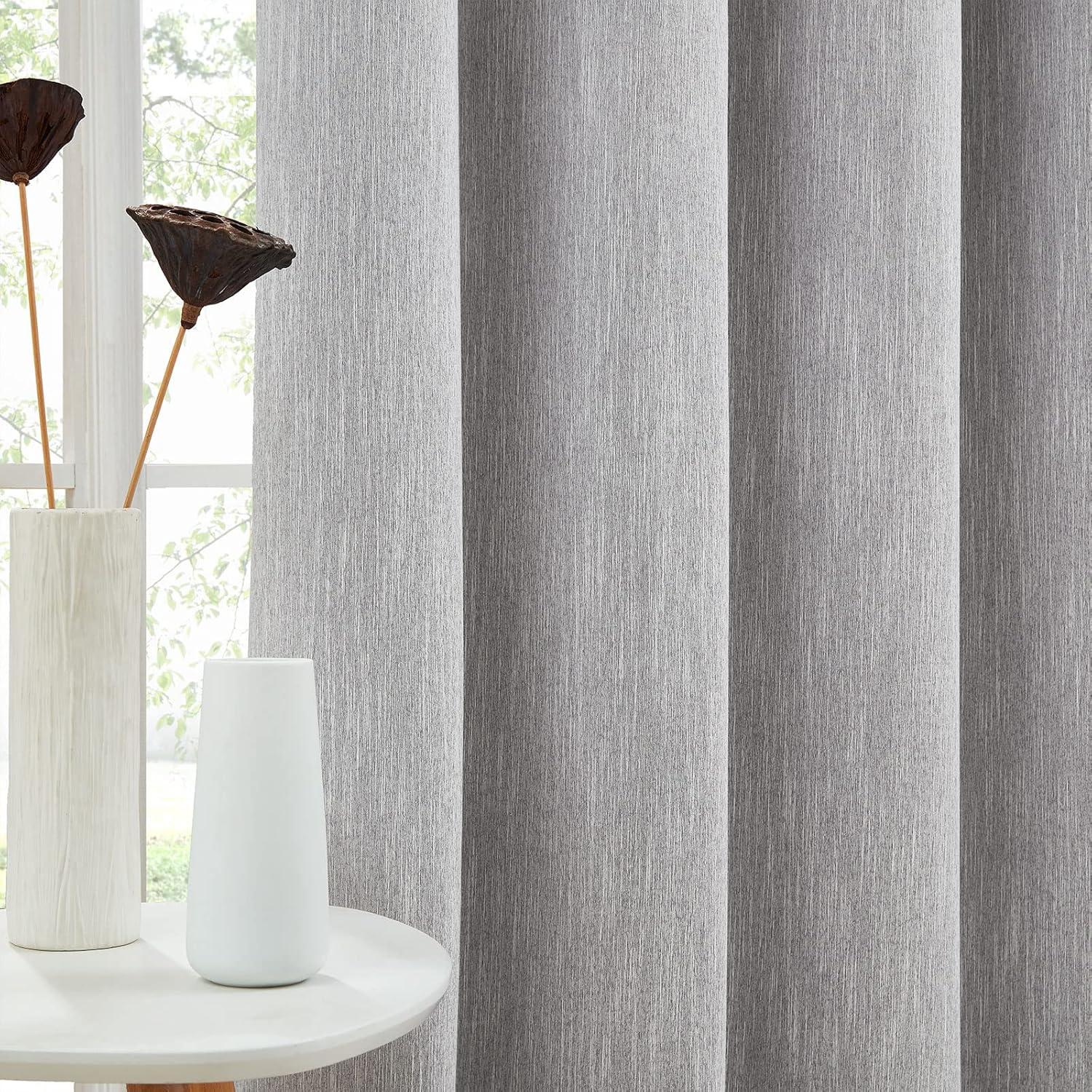 Gray Cotton Blackout Grommet Window Panel