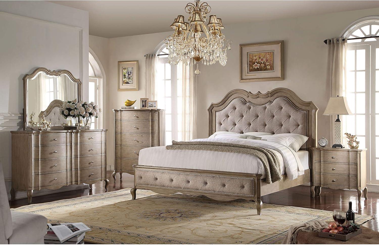 38" Chelmsford Chest Antique Taupe - Acme Furniture: 5-Drawer, No Assembly Required, Space Saving