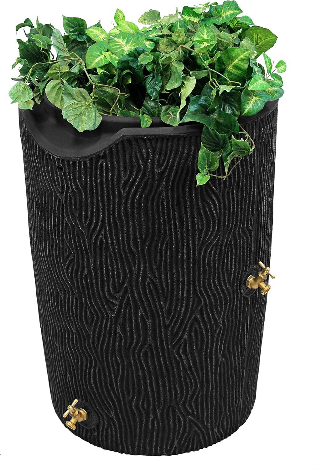 Good Ideas Good Ideas 50 Gallons Plastic Drainable Dual Overflow Planter Rain Barrel
