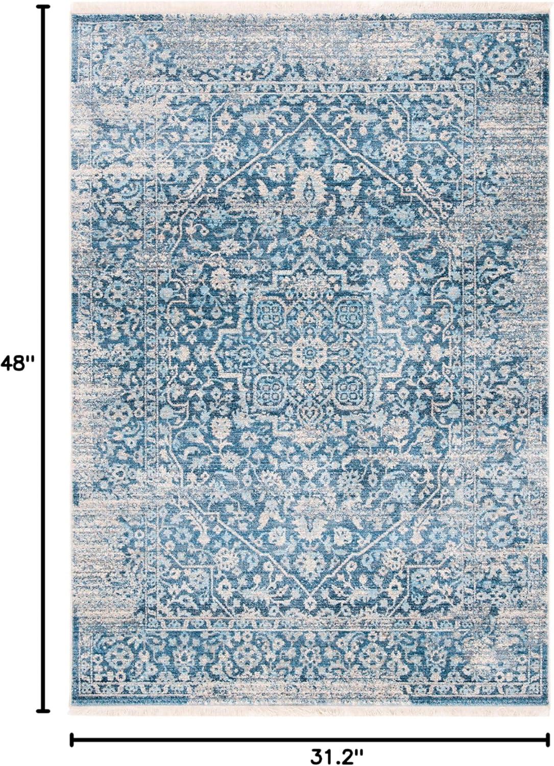 Vintage Persian VTP484 Power Loomed Indoor Accent Rug - Blue/Ivory - 2'6"x4' - Safavieh