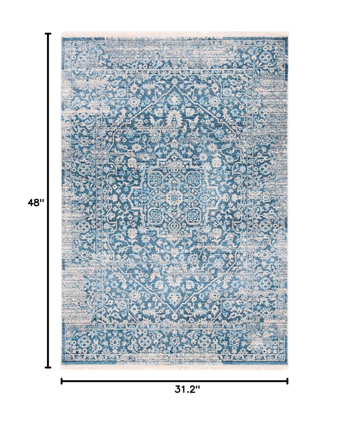 Vintage Persian VTP484 Power Loomed Indoor Accent Rug - Blue/Ivory - 2'6"x4' - Safavieh