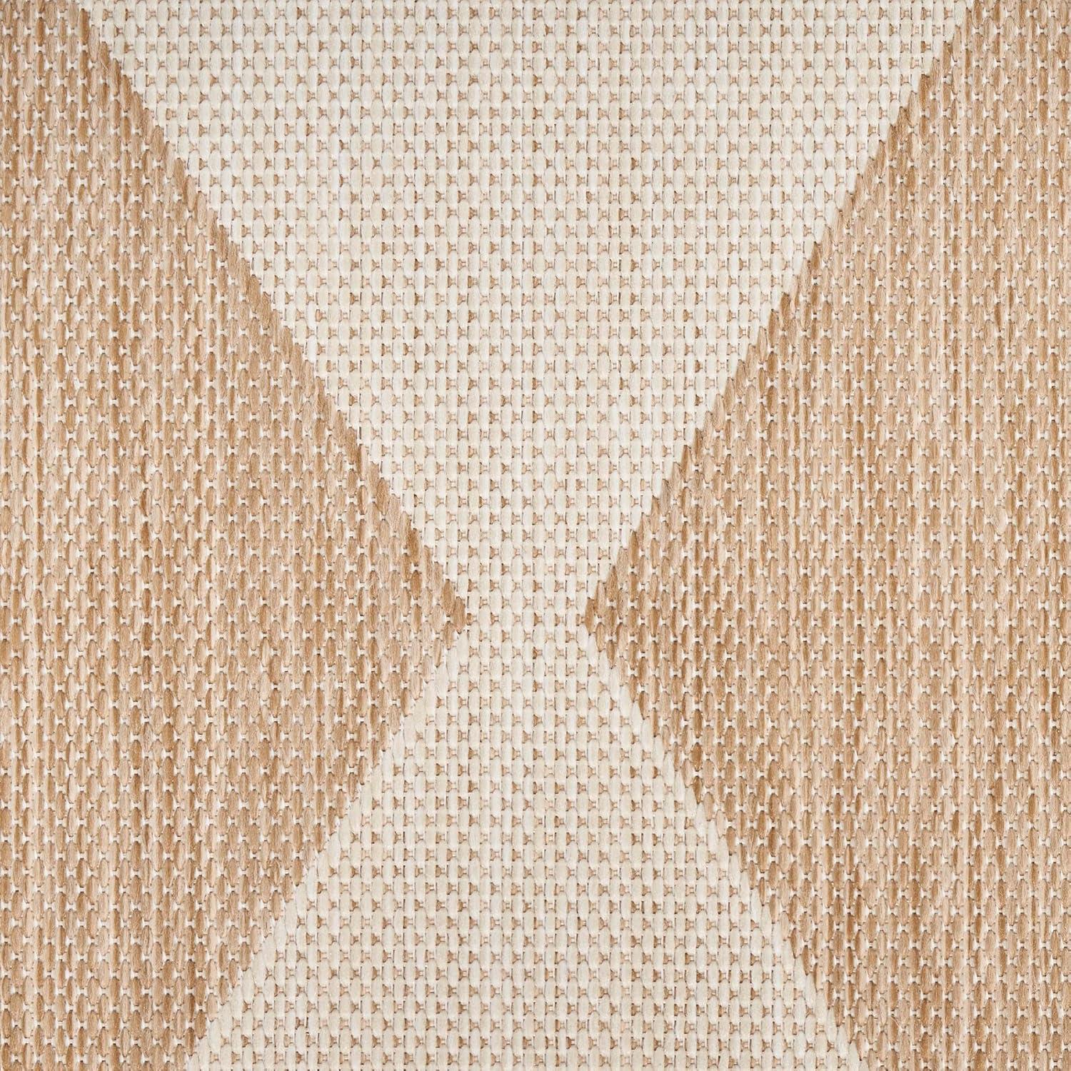 Nourison Positano 4' x 6' Jute Diamond Modern Flatweave Indoor/Outdoor Rug