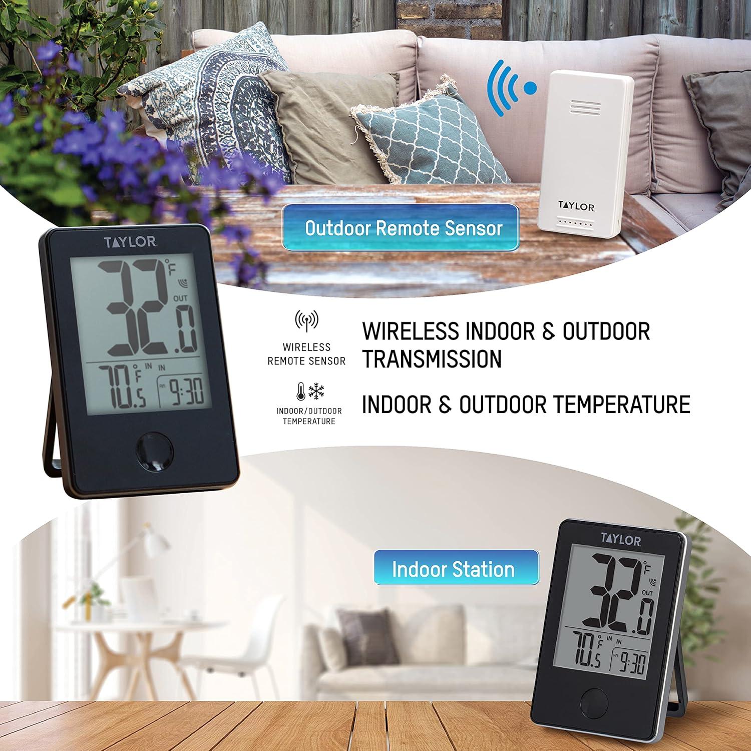 Taylor Wireless Digital Indoor/Outdoor Thermometer with Remote Sensor