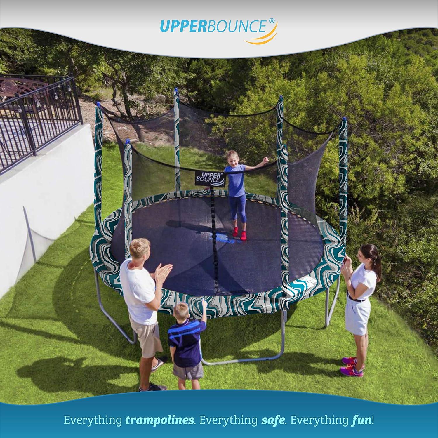 Machrus Upper Bounce 15 FT Round Trampoline Set with Safety Enclosure System – Backyard Trampoline - Outdoor Trampoline for Kids - Adults