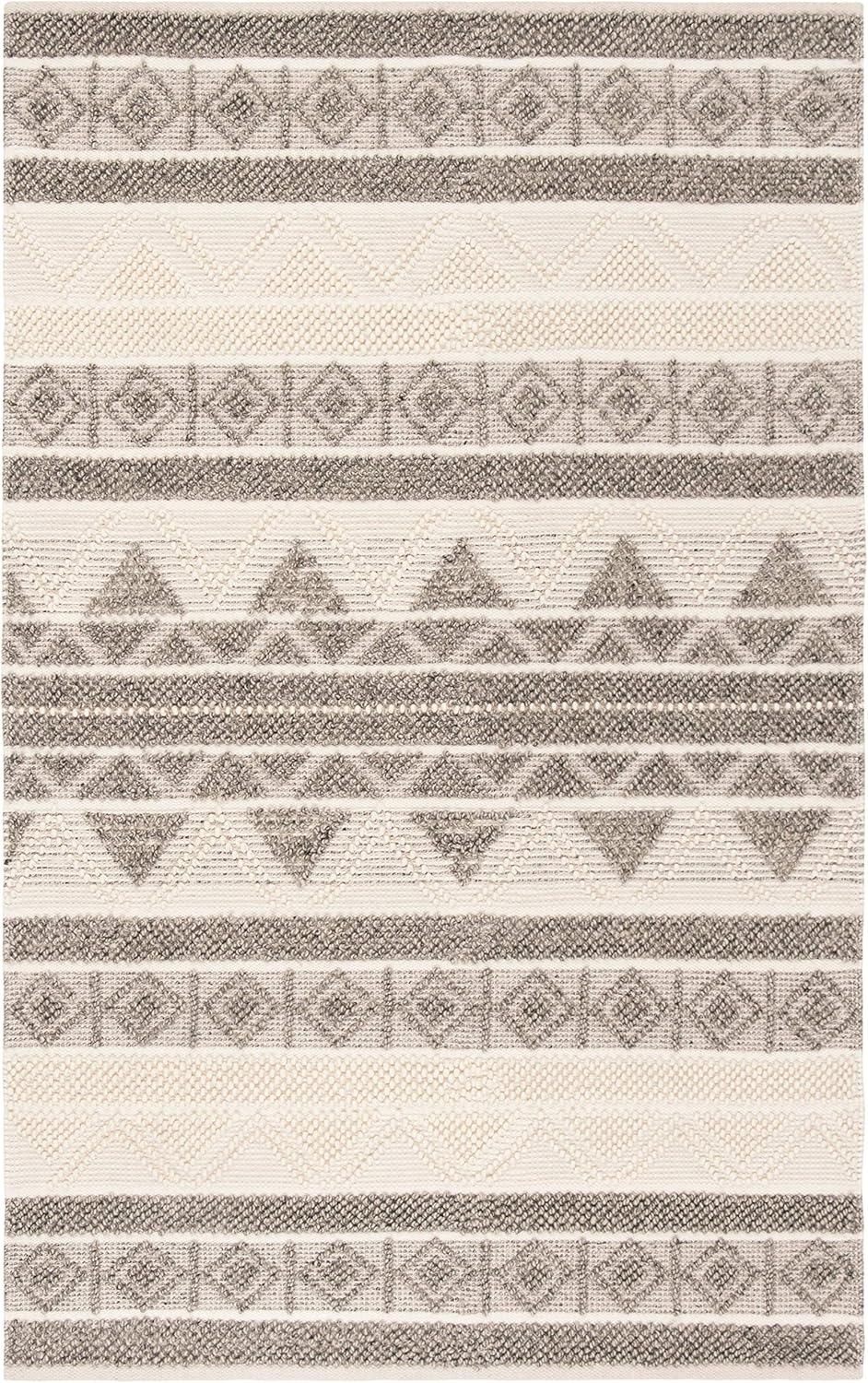 SAFAVIEH Natura Christabella Geometric Area Rug, Ivory/Grey, 5' x 8'